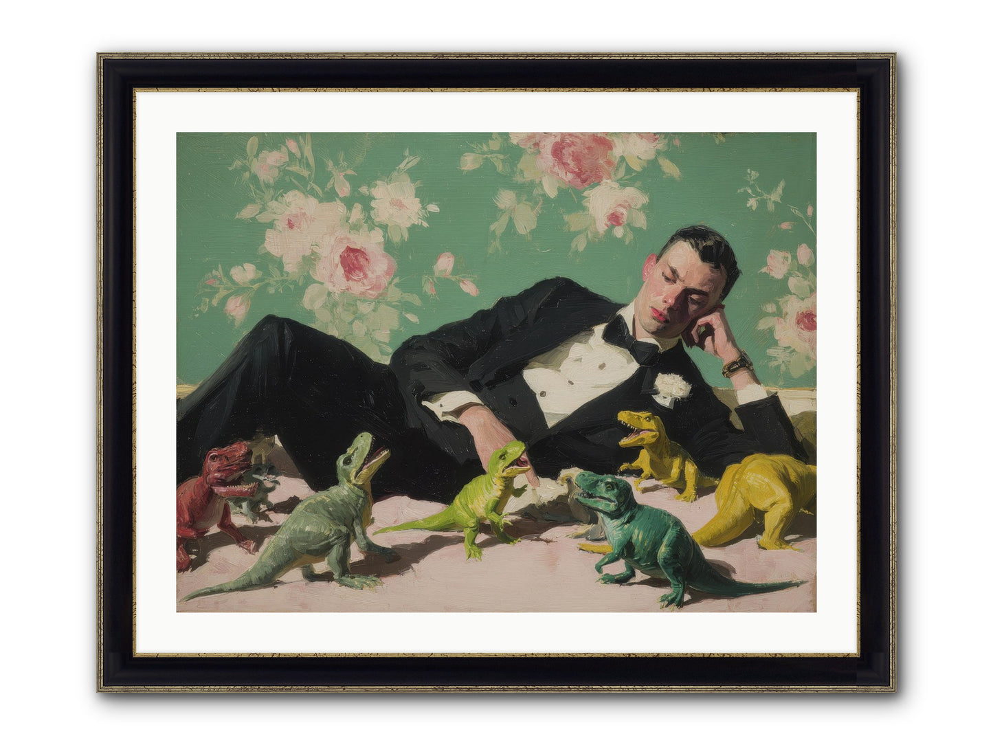 The Empress Took The Autobahn Framed Print - Black & Gold 32x24
