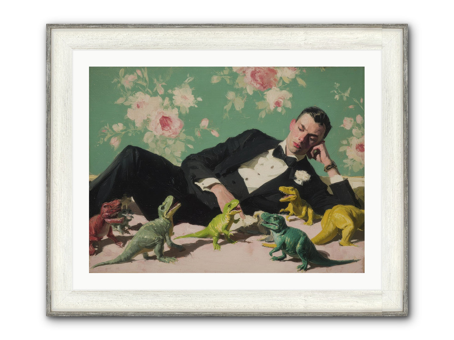 The Empress Took The Autobahn Framed Print - Driftwood White 32x24