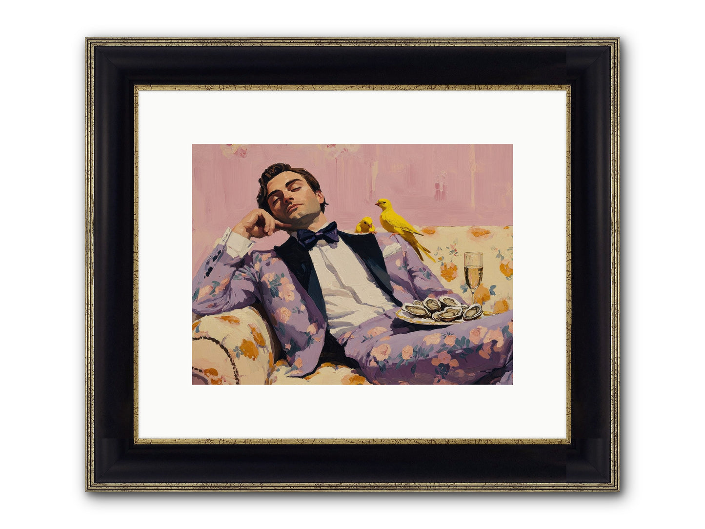 The Epicure's Symphony Framed Print - Black & Gold 12x9