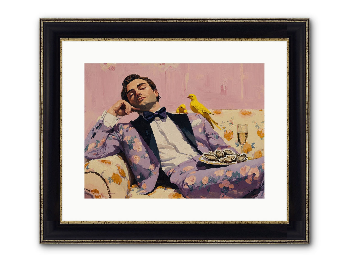 The Epicure's Symphony Framed Print - Black & Gold 16x12