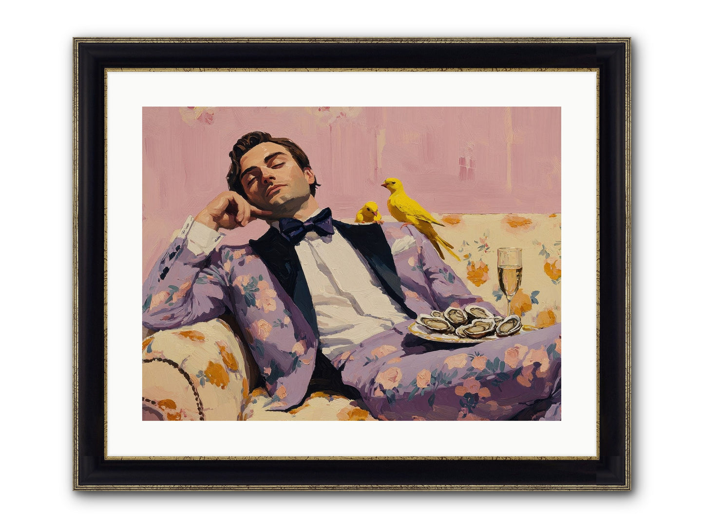 The Epicure's Symphony Framed Print - Black & Gold 24x18
