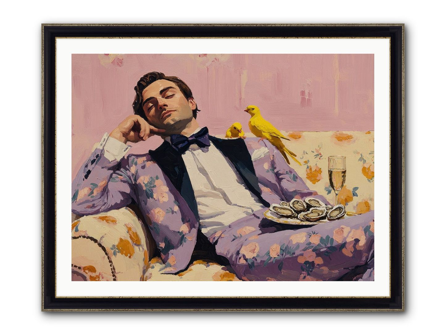 The Epicure's Symphony Framed Print - Black & Gold 40x30