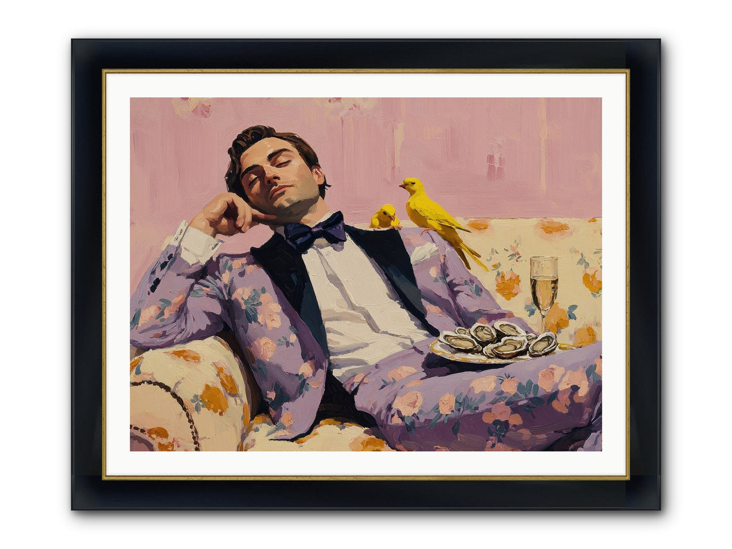 The Epicure's Symphony Framed Print - Wide Black w/Gold 40x30