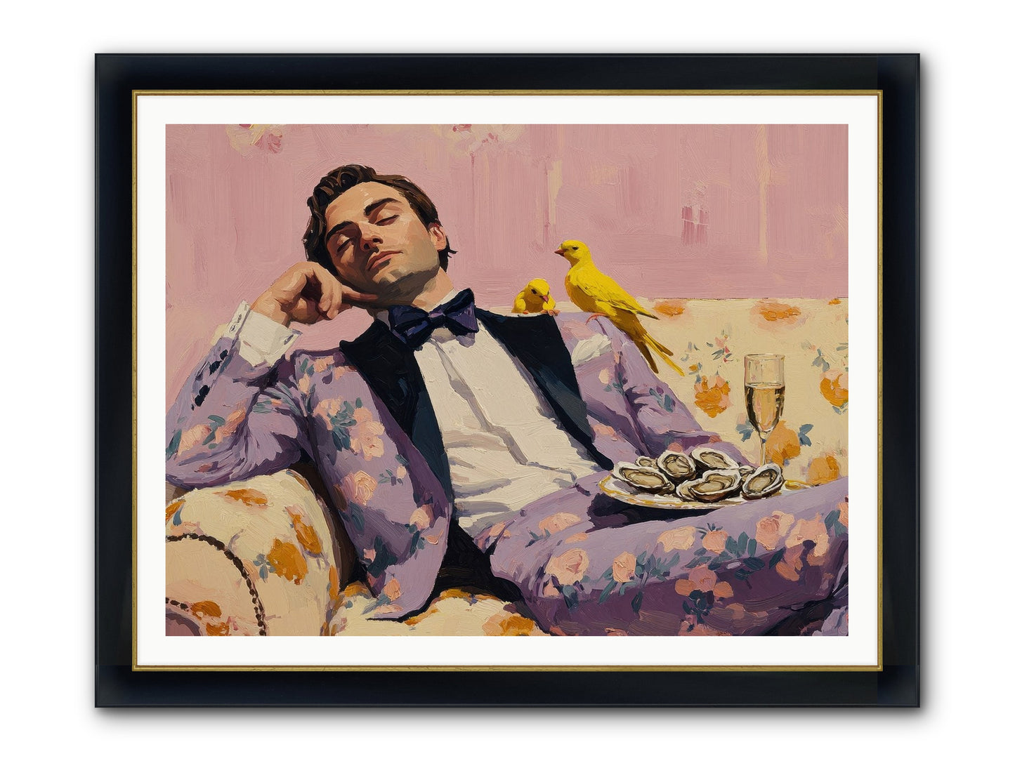 The Epicure's Symphony Framed Print - Wide Black w/Gold 48x36