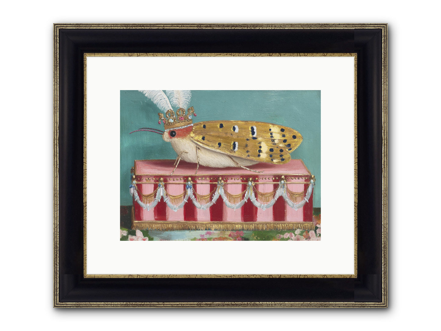 The Ethereal Pavilion Framed Print - Black & Gold 12x9