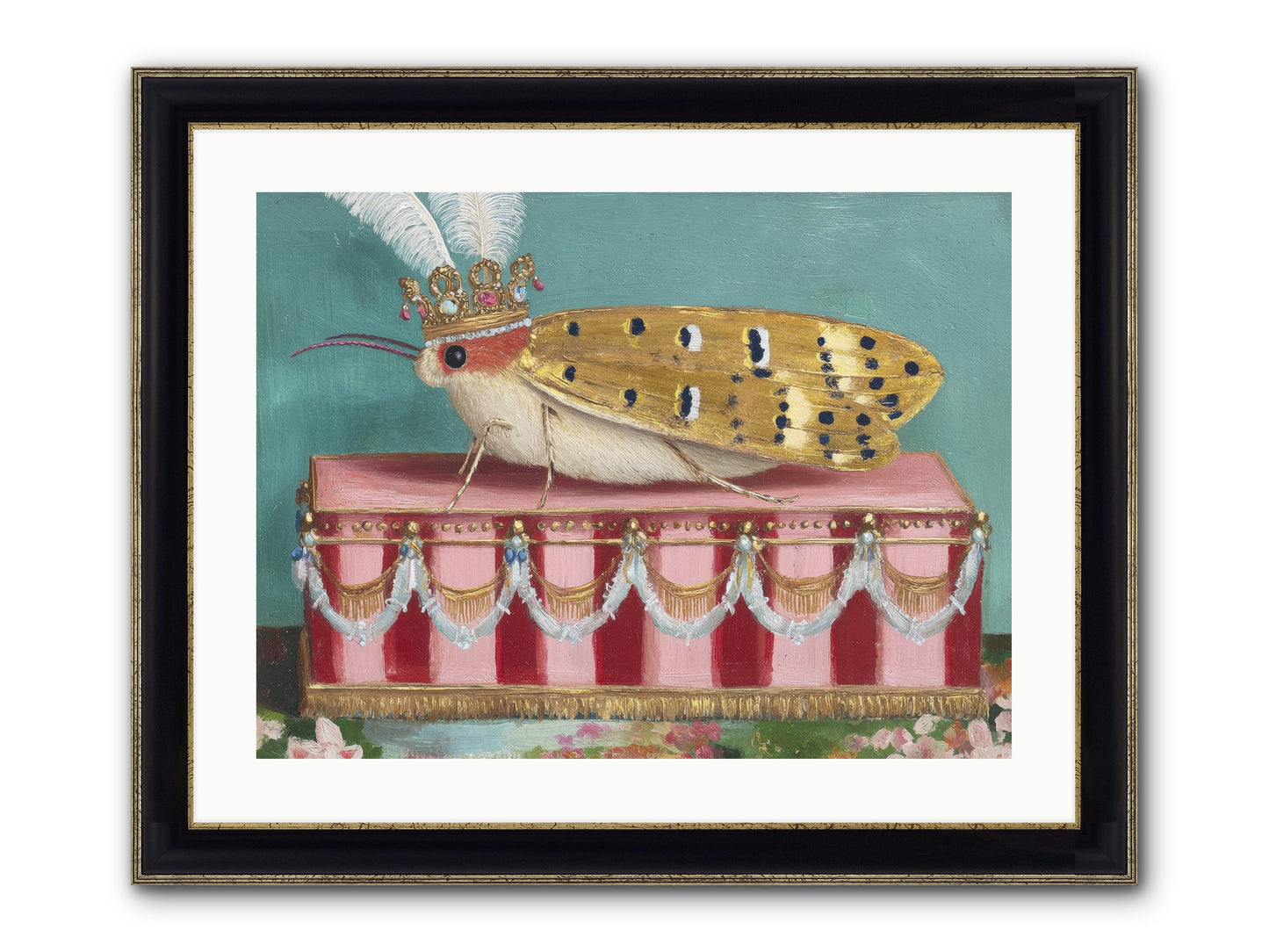 The Ethereal Pavilion Framed Print - Black & Gold 24x18