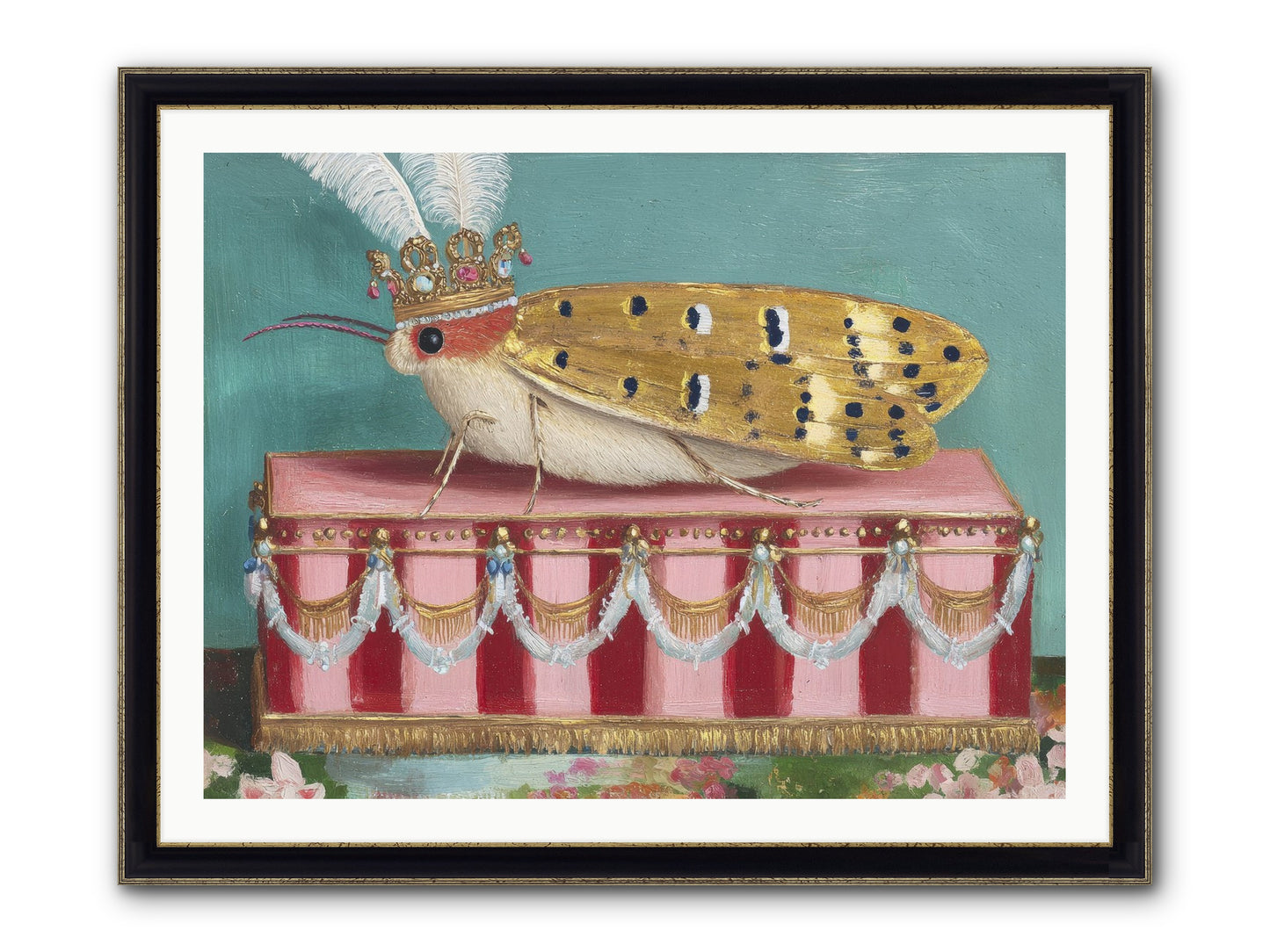 The Ethereal Pavilion Framed Print - Black & Gold 40x30