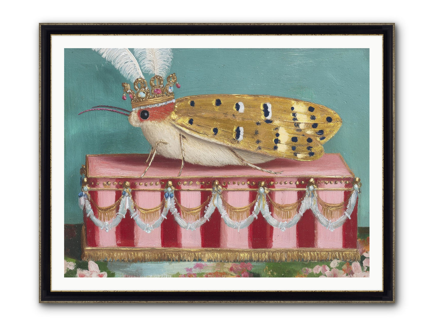 The Ethereal Pavilion Framed Print - Black & Gold 48x36