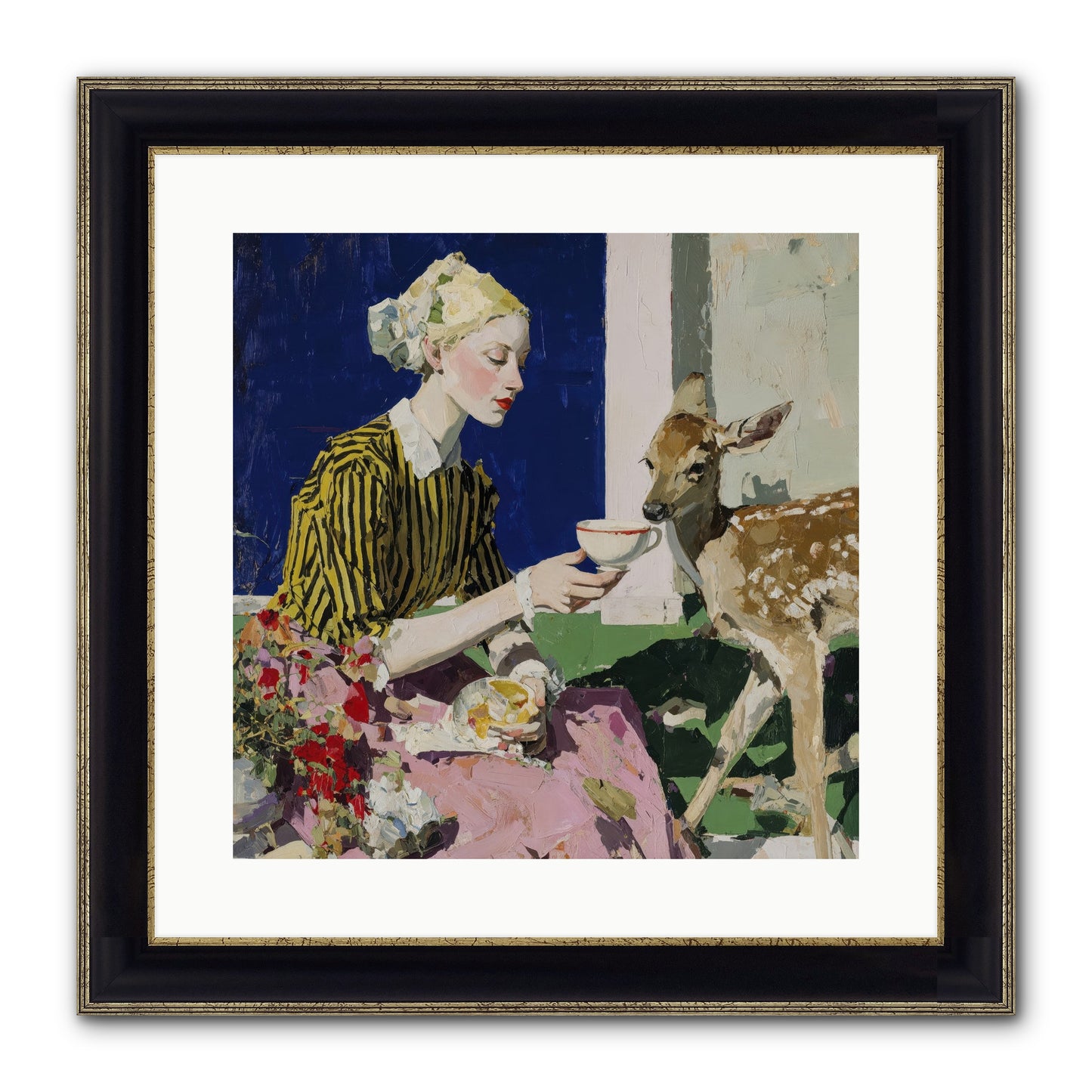 The Etiquette of Wild Things Framed Print - Black & Gold 16x16