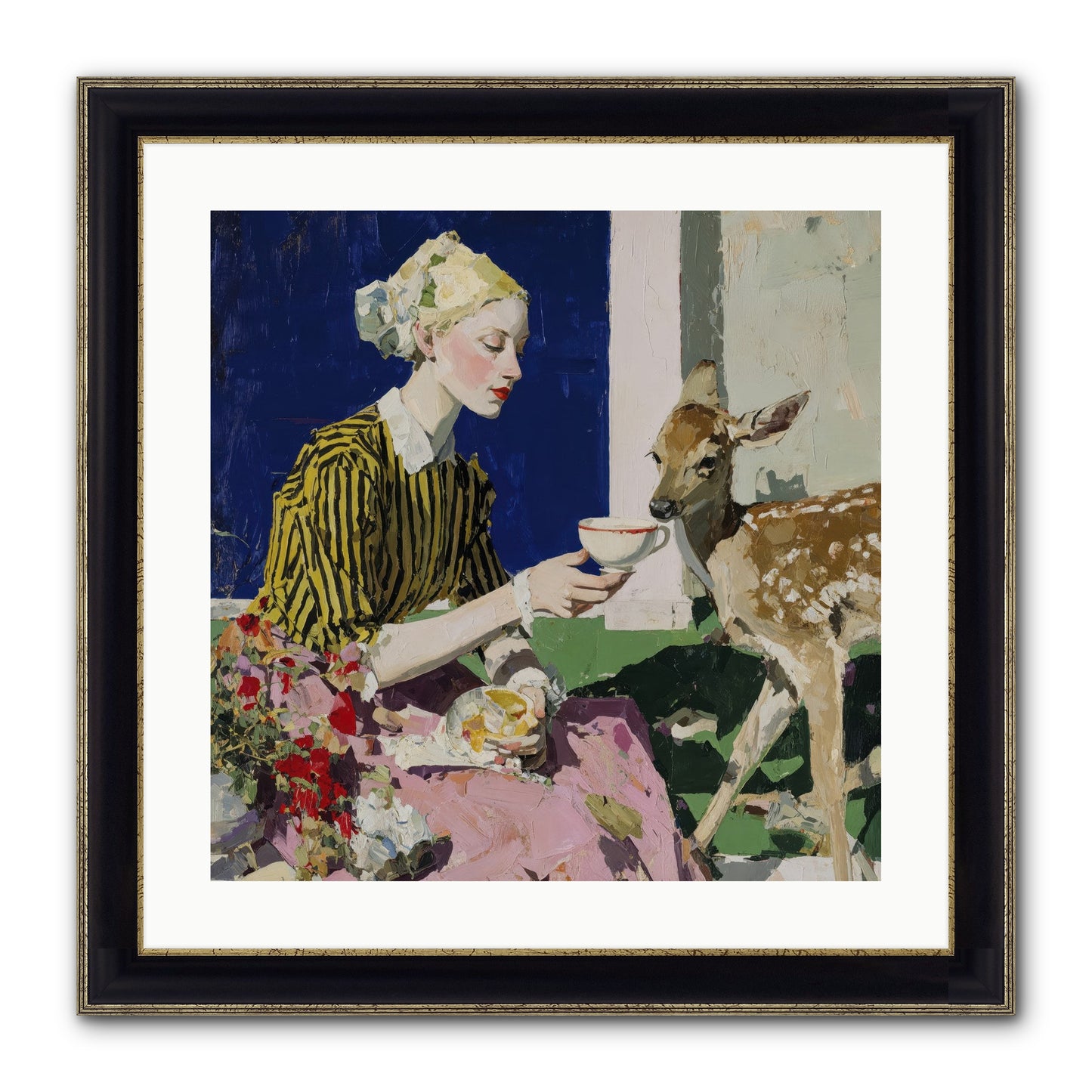 The Etiquette of Wild Things Framed Print - Black & Gold 20x20