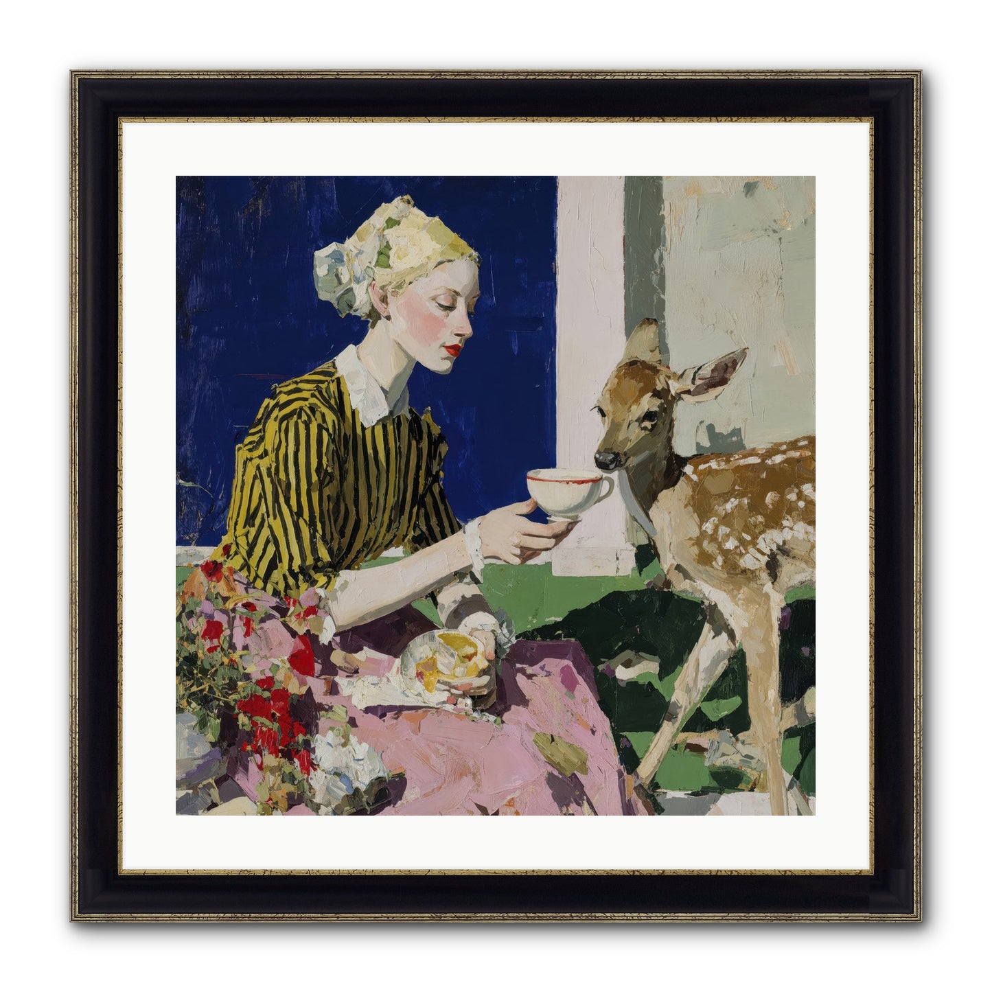 The Etiquette of Wild Things Framed Print - Black & Gold 24x24