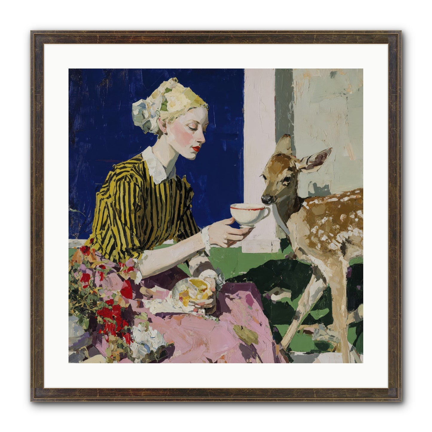 The Etiquette of Wild Things Framed Print - Slimwoods Black/Gold 24x24