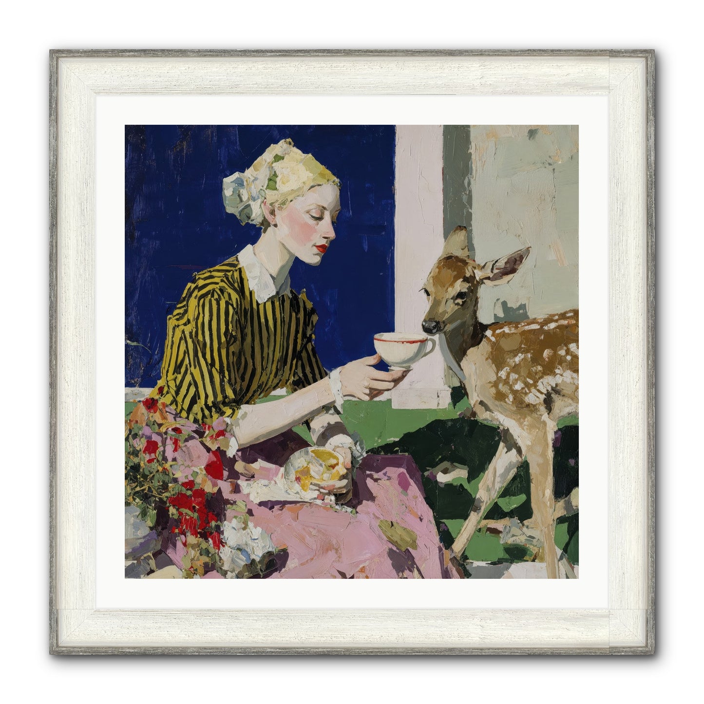 The Etiquette of Wild Things Framed Print - Driftwood White 30x30