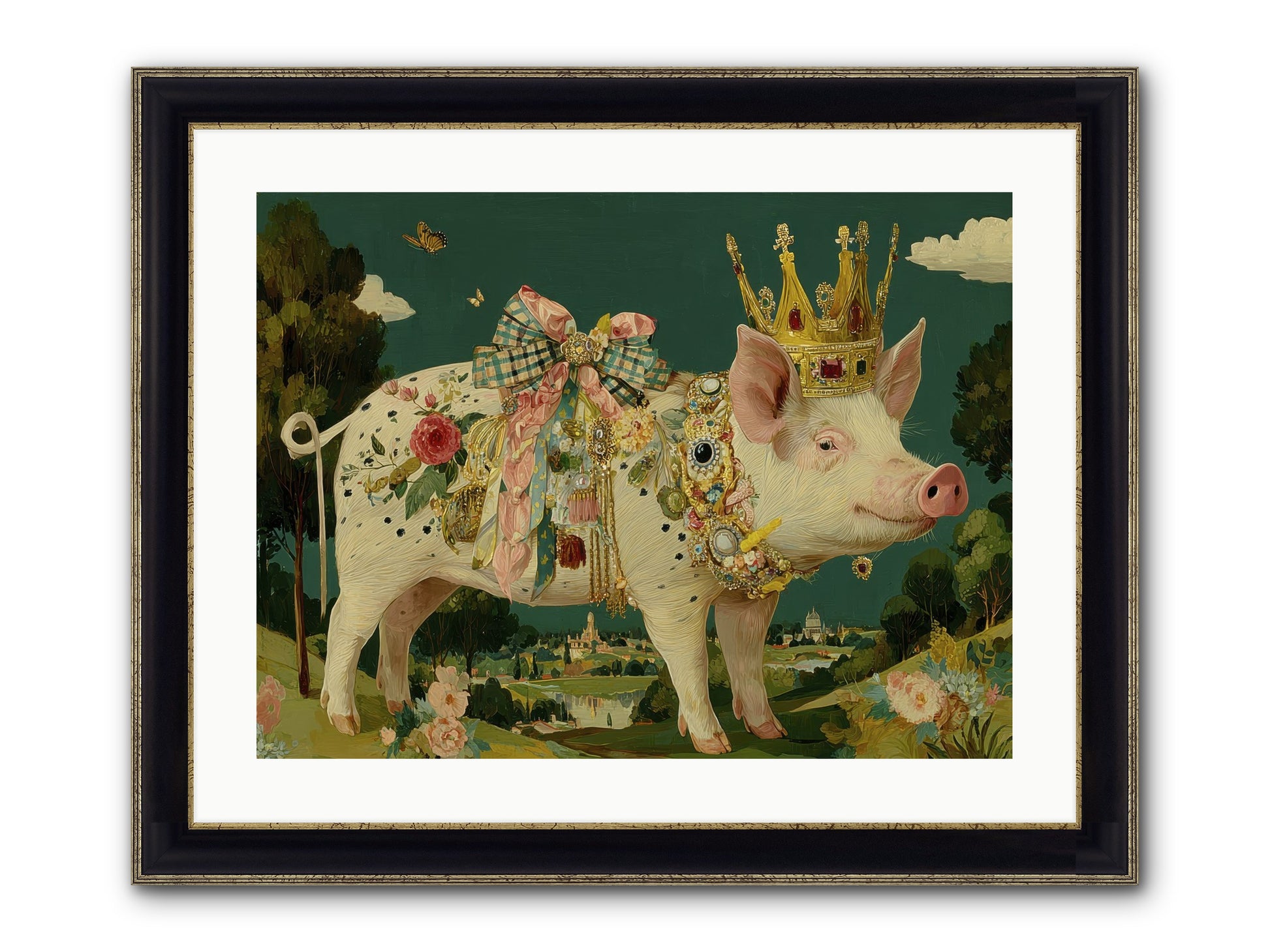 The Euphoric Arrival Framed Print - Black & Gold 24x18