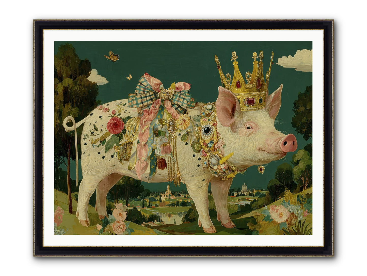 The Euphoric Arrival Framed Print - Black & Gold 48x36