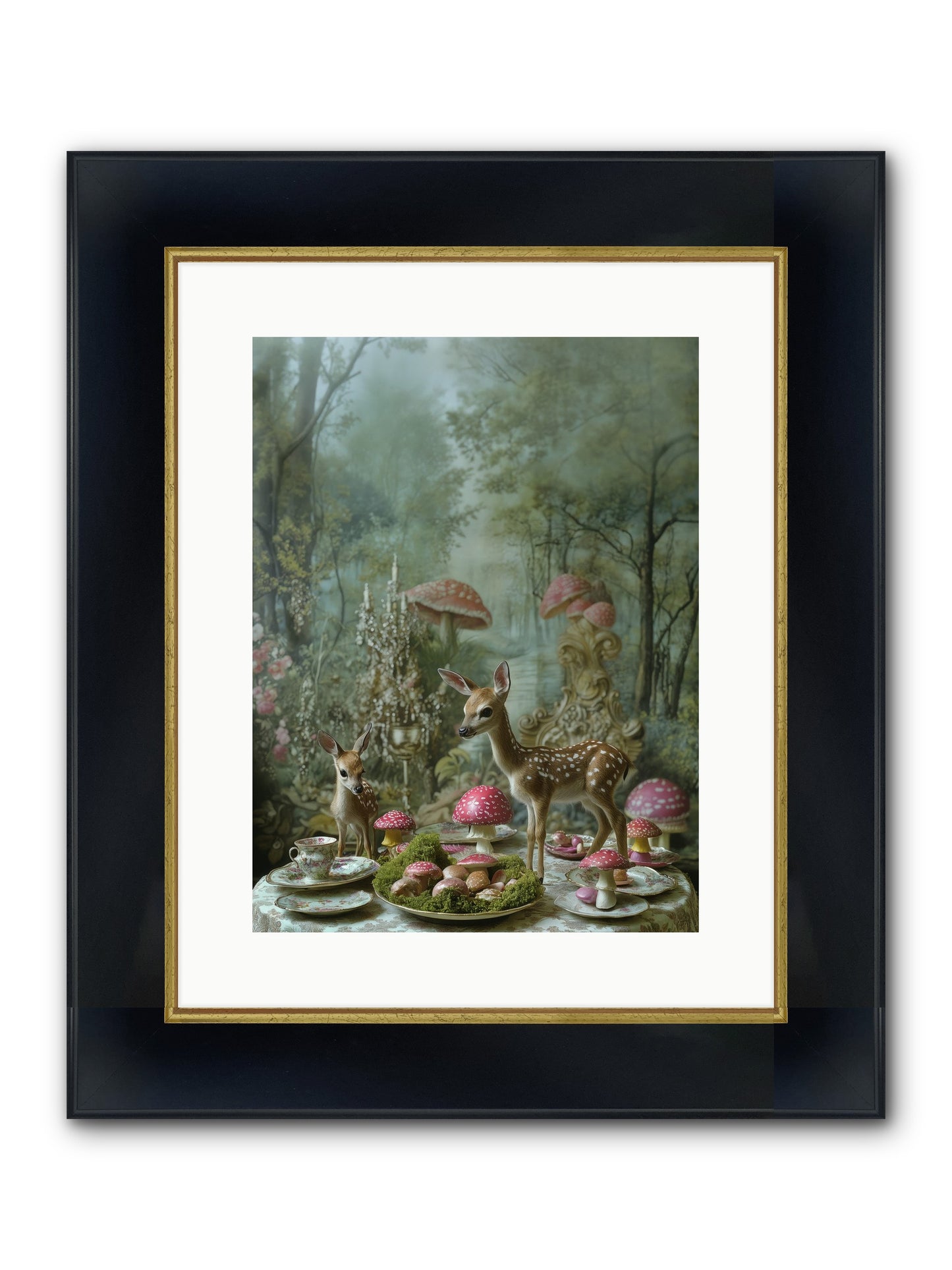 The Fairy Court Framed Print - Wide Black w/Gold 12x16