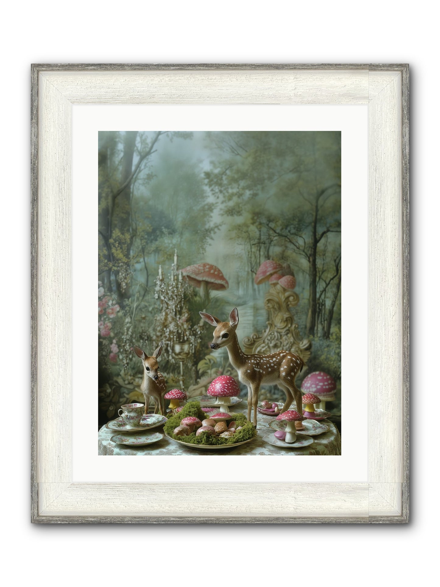 The Fairy Court Framed Print - Driftwood White 18x24