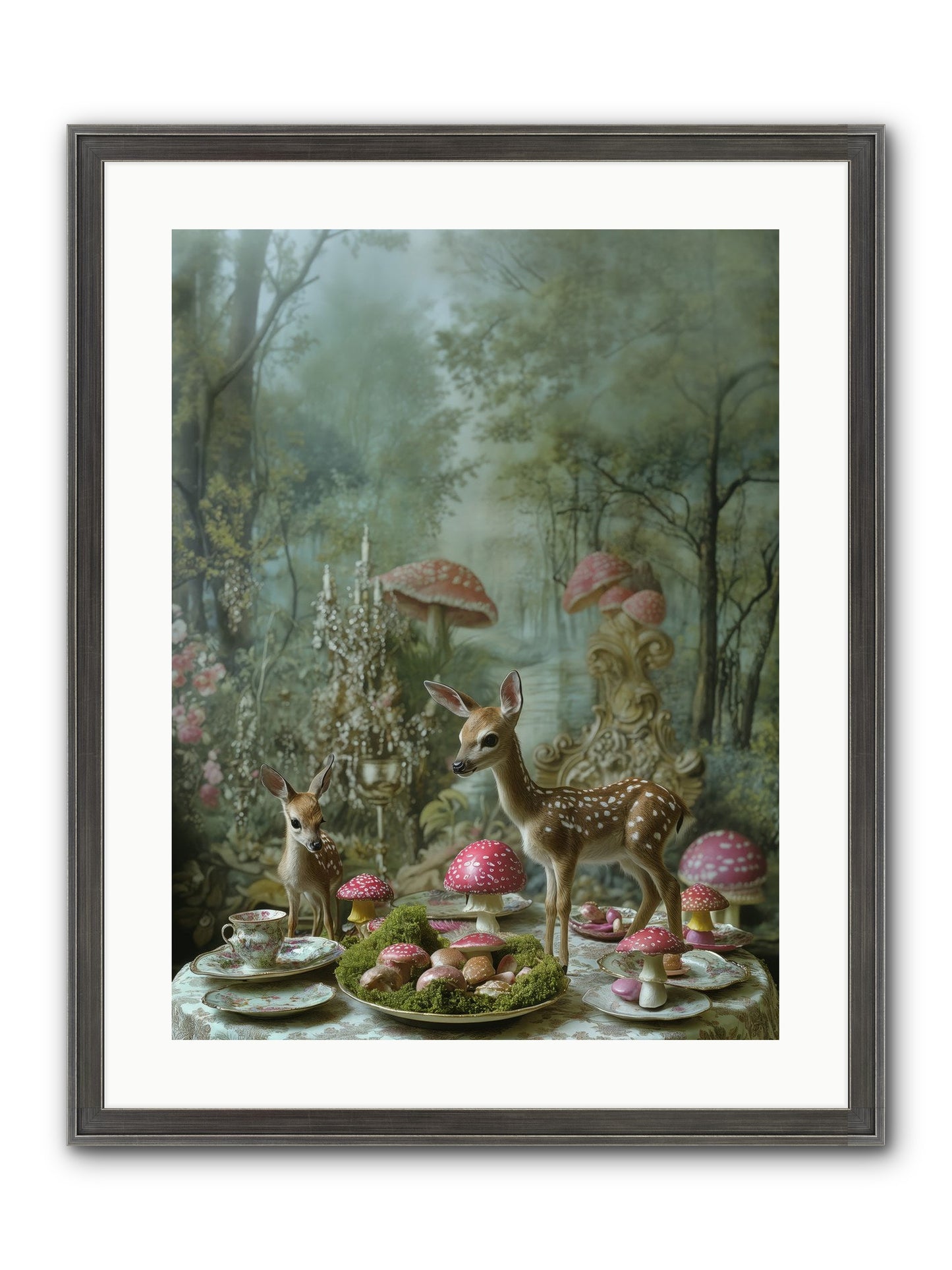 The Fairy Court Framed Print - Slimwoods Black/Silver 18x24