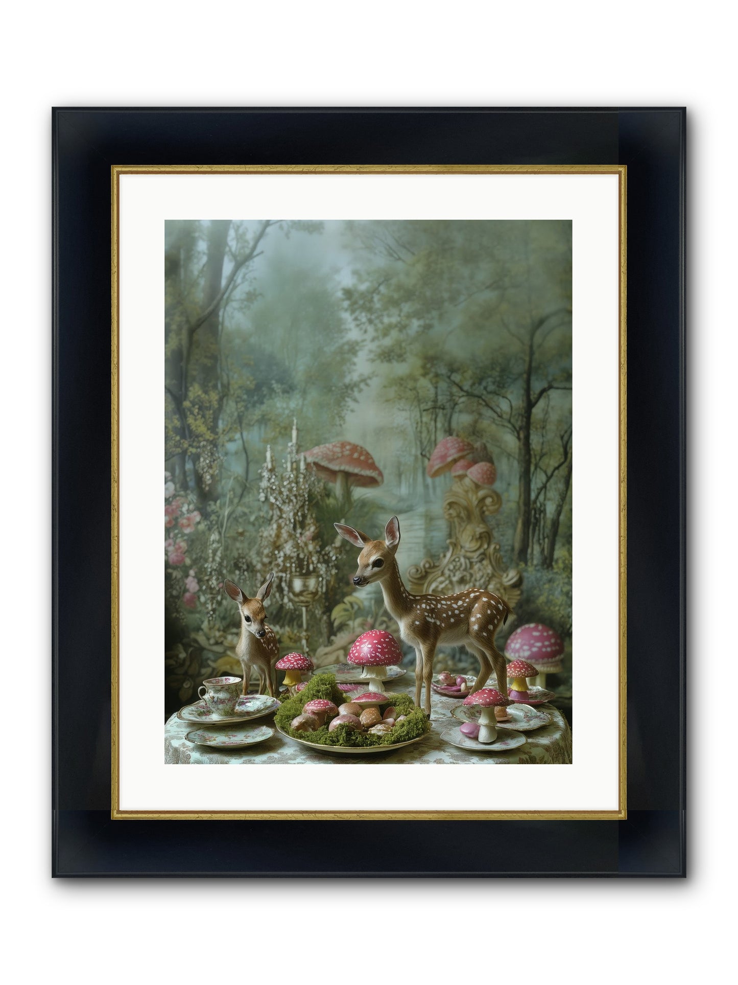 The Fairy Court Framed Print - Wide Black w/Gold 18x24