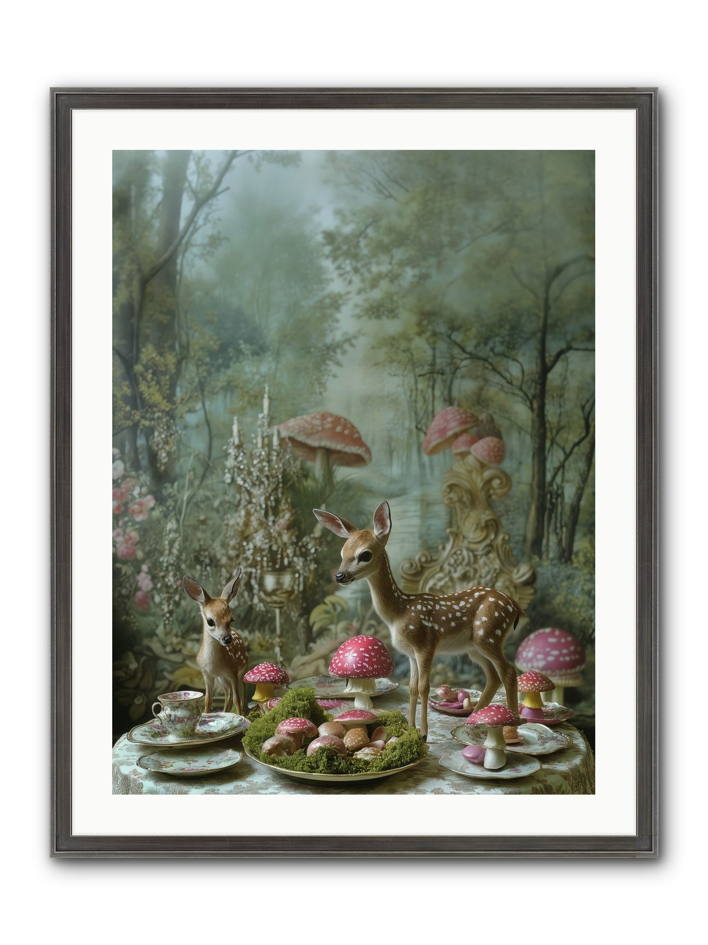 The Fairy Court Framed Print - Slimwoods Black/Silver 24x32