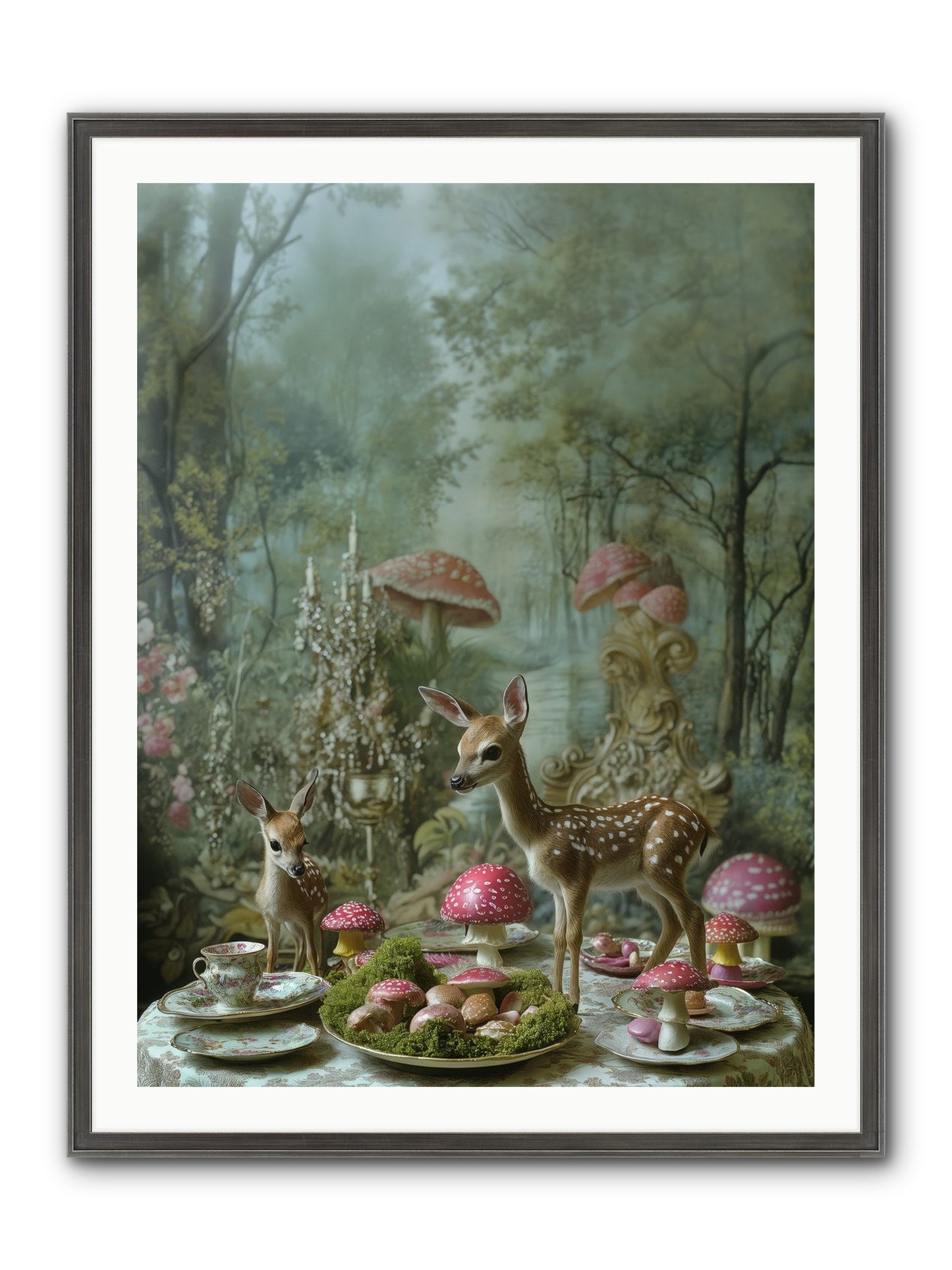 The Fairy Court Framed Print - Slimwoods Black/Silver 30x40