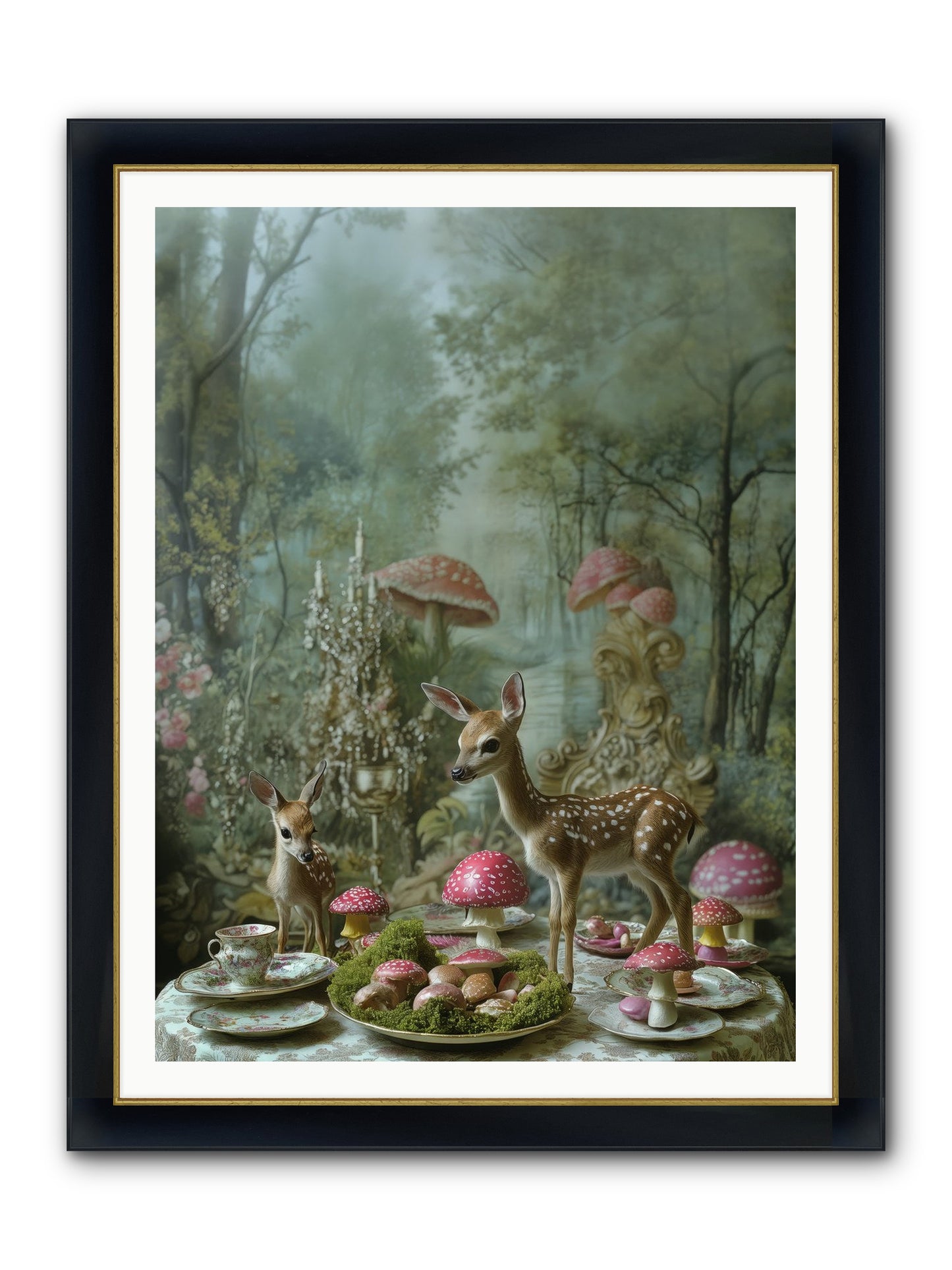 The Fairy Court Framed Print - Wide Black w/Gold 36x48