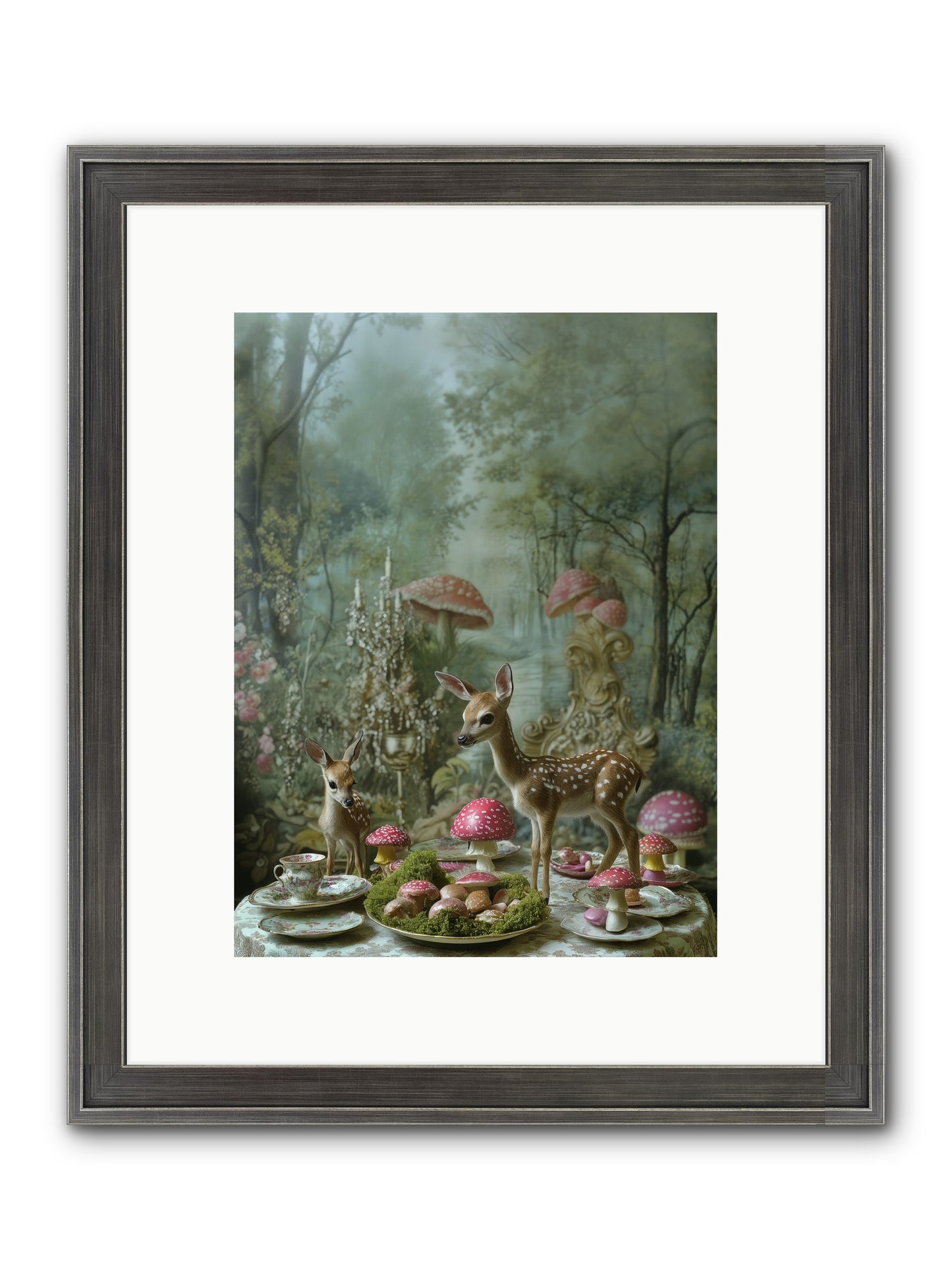 The Fairy Court Framed Print - Slimwoods Black/Silver 9x12