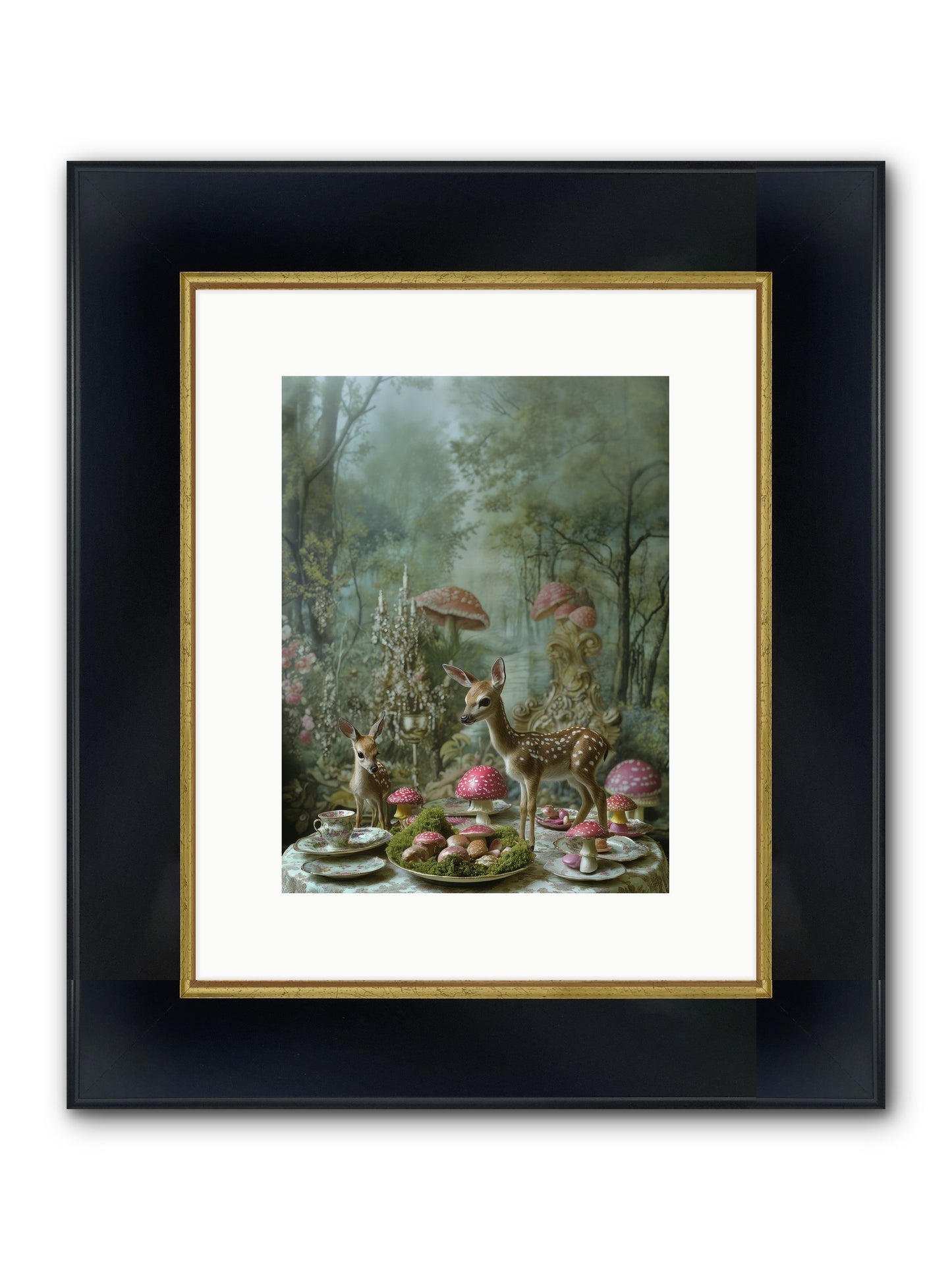 The Fairy Court Framed Print - Wide Black w/Gold 9x12