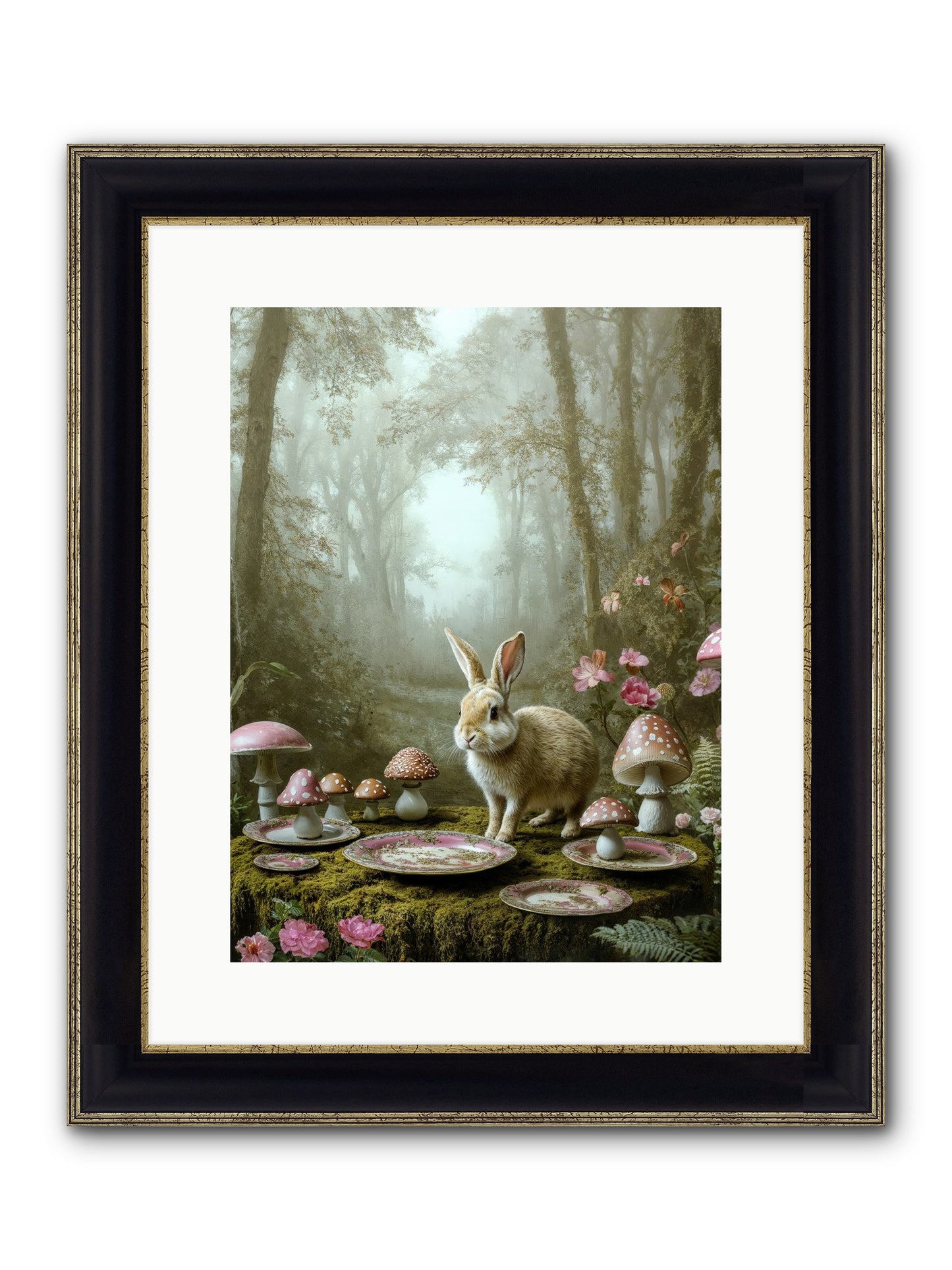 The Fairy Court Lapin Framed Print - Black & Gold 12x16