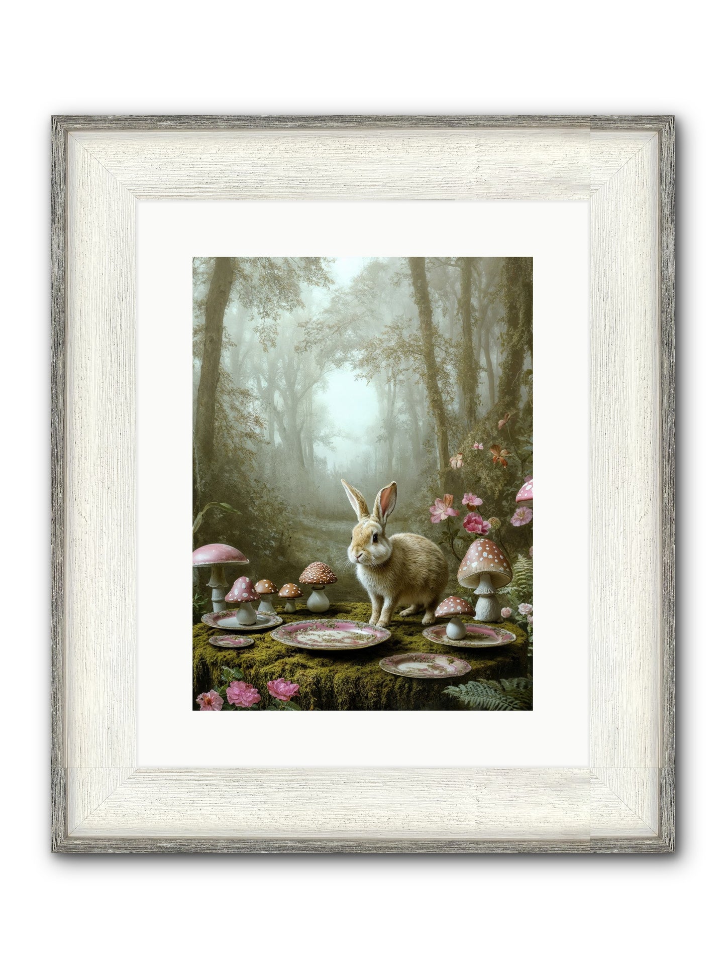 The Fairy Court Lapin Framed Print - Driftwood White 12x16