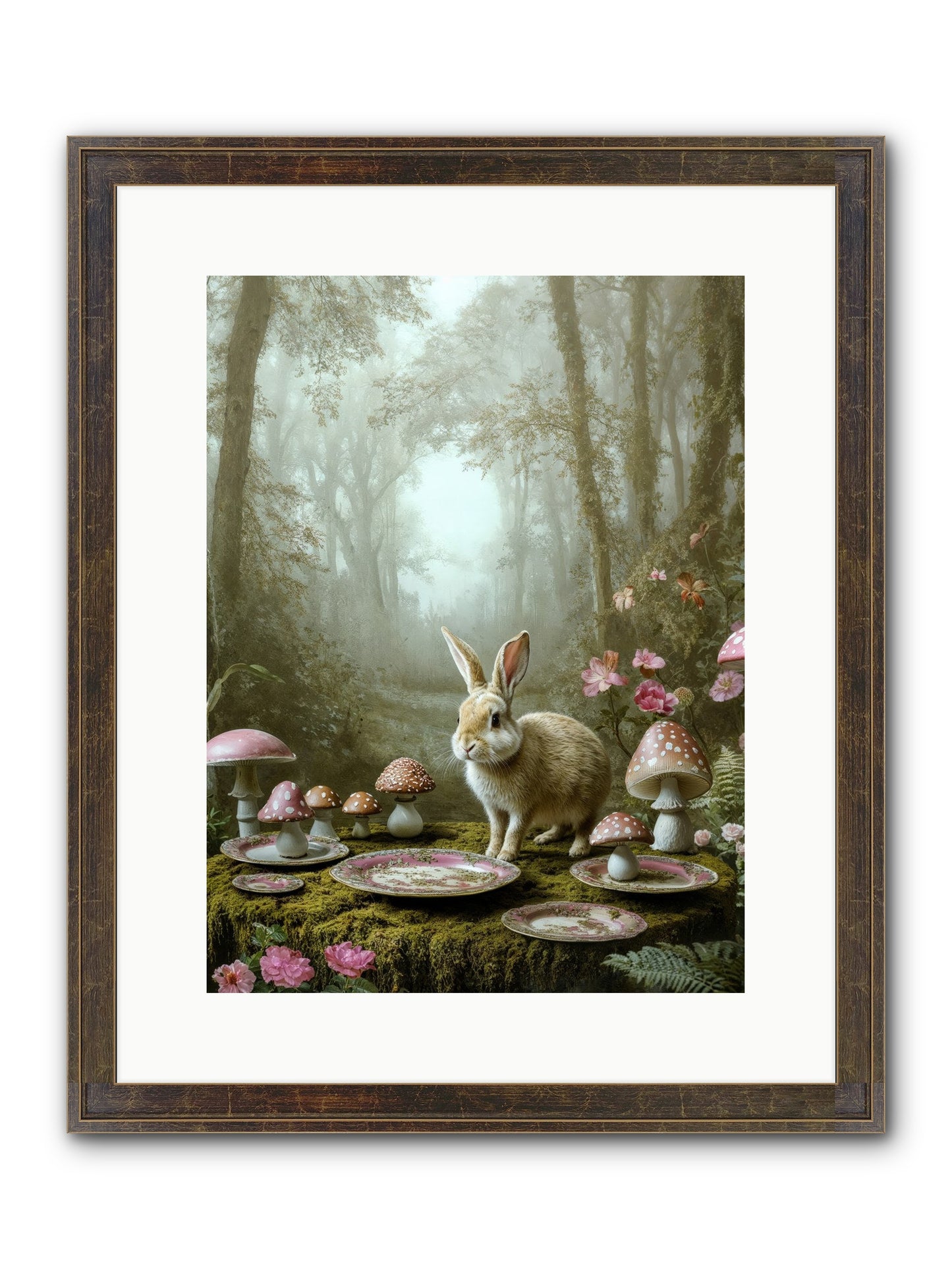 The Fairy Court Lapin Framed Print - Slimwoods Black/Gold 12x16