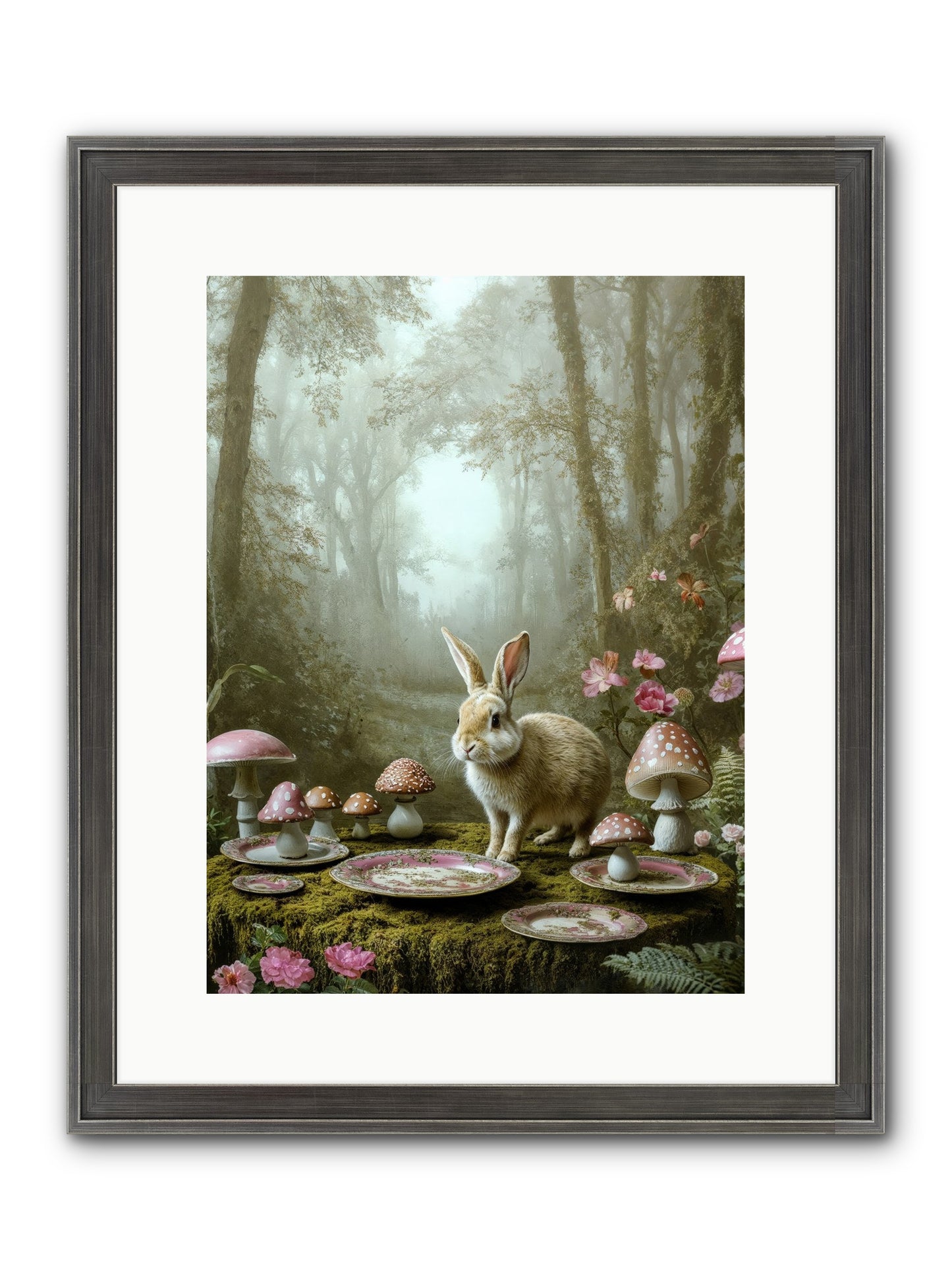 The Fairy Court Lapin Framed Print - Slimwoods Black/Silver 12x16