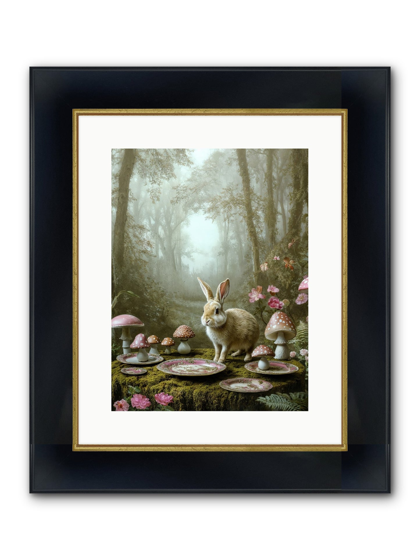 The Fairy Court Lapin Framed Print - Wide Black w/Gold 12x16