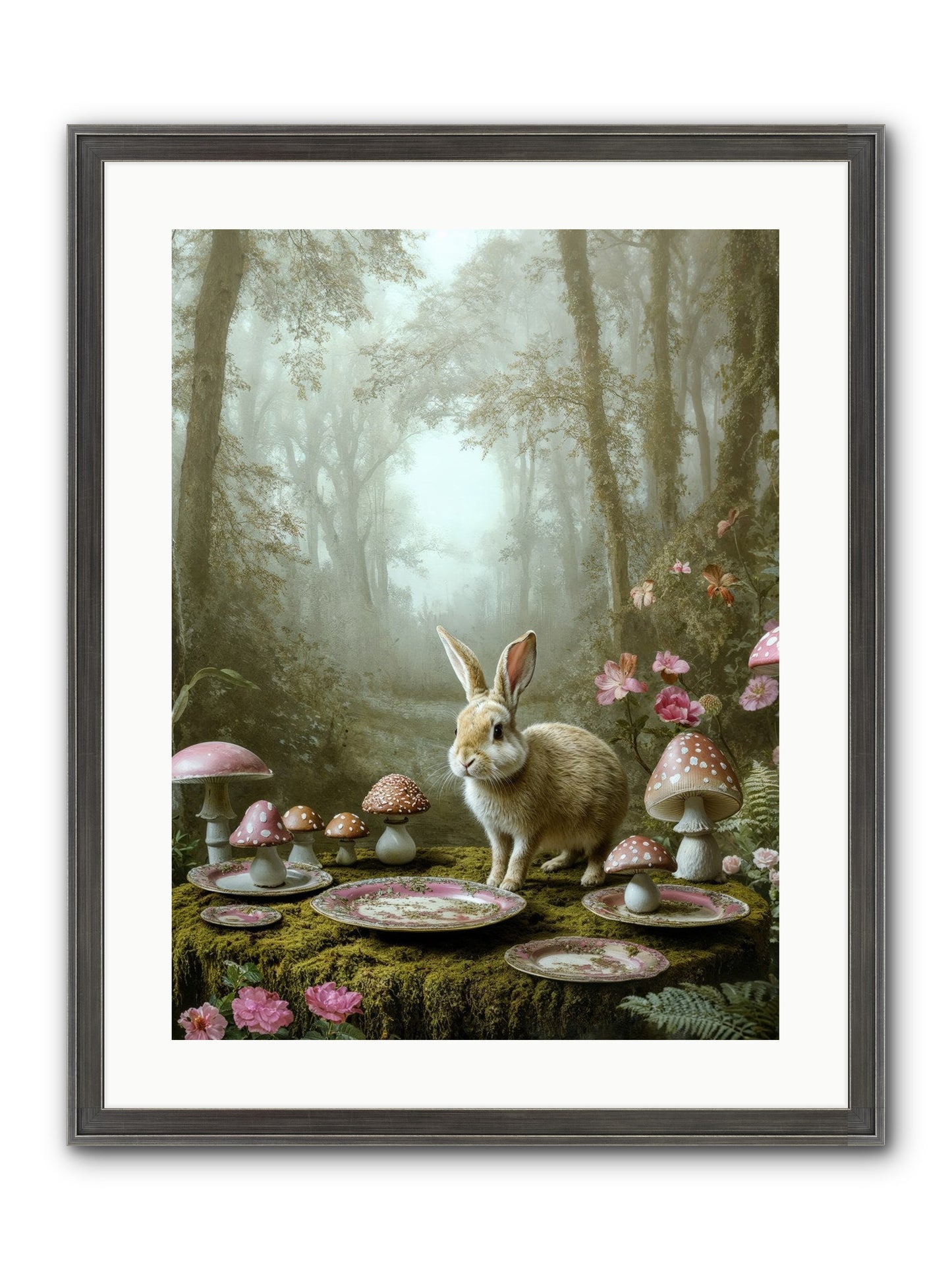 The Fairy Court Lapin Framed Print - Slimwoods Black/Silver 18x24