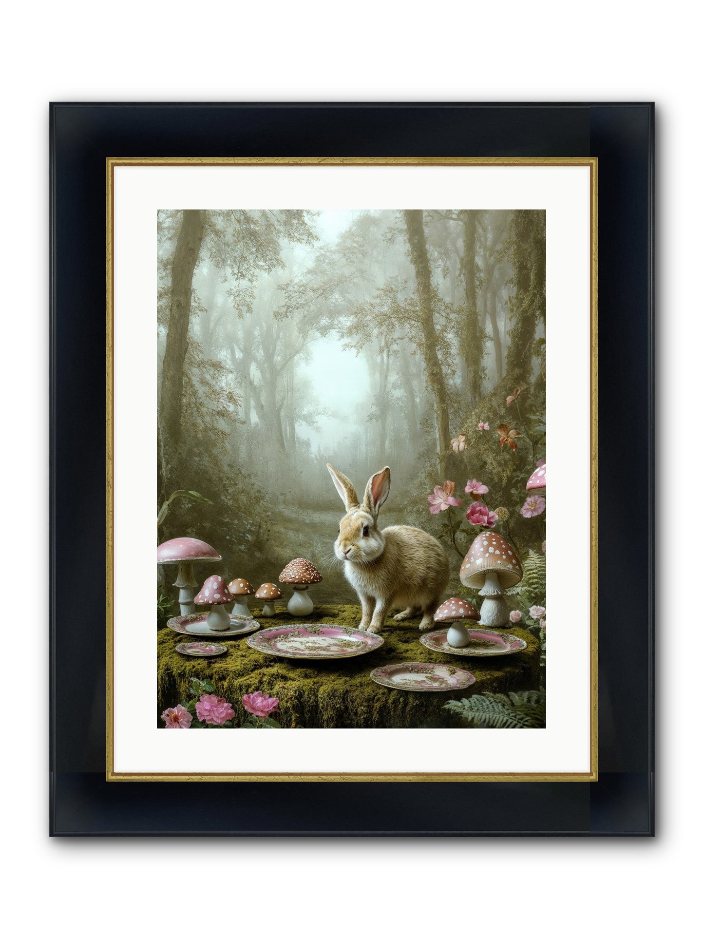 The Fairy Court Lapin Framed Print - Wide Black w/Gold 18x24