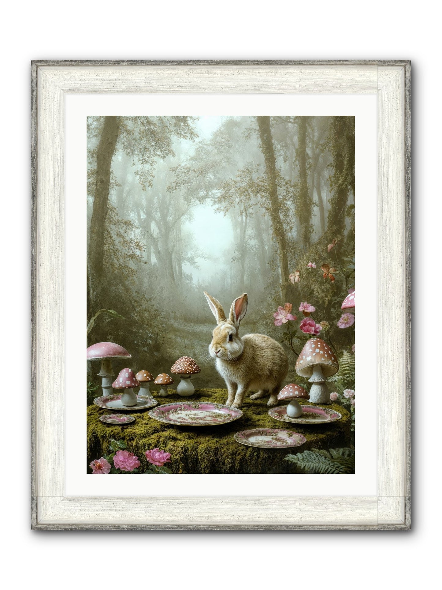 The Fairy Court Lapin Framed Print - Driftwood White 24x32