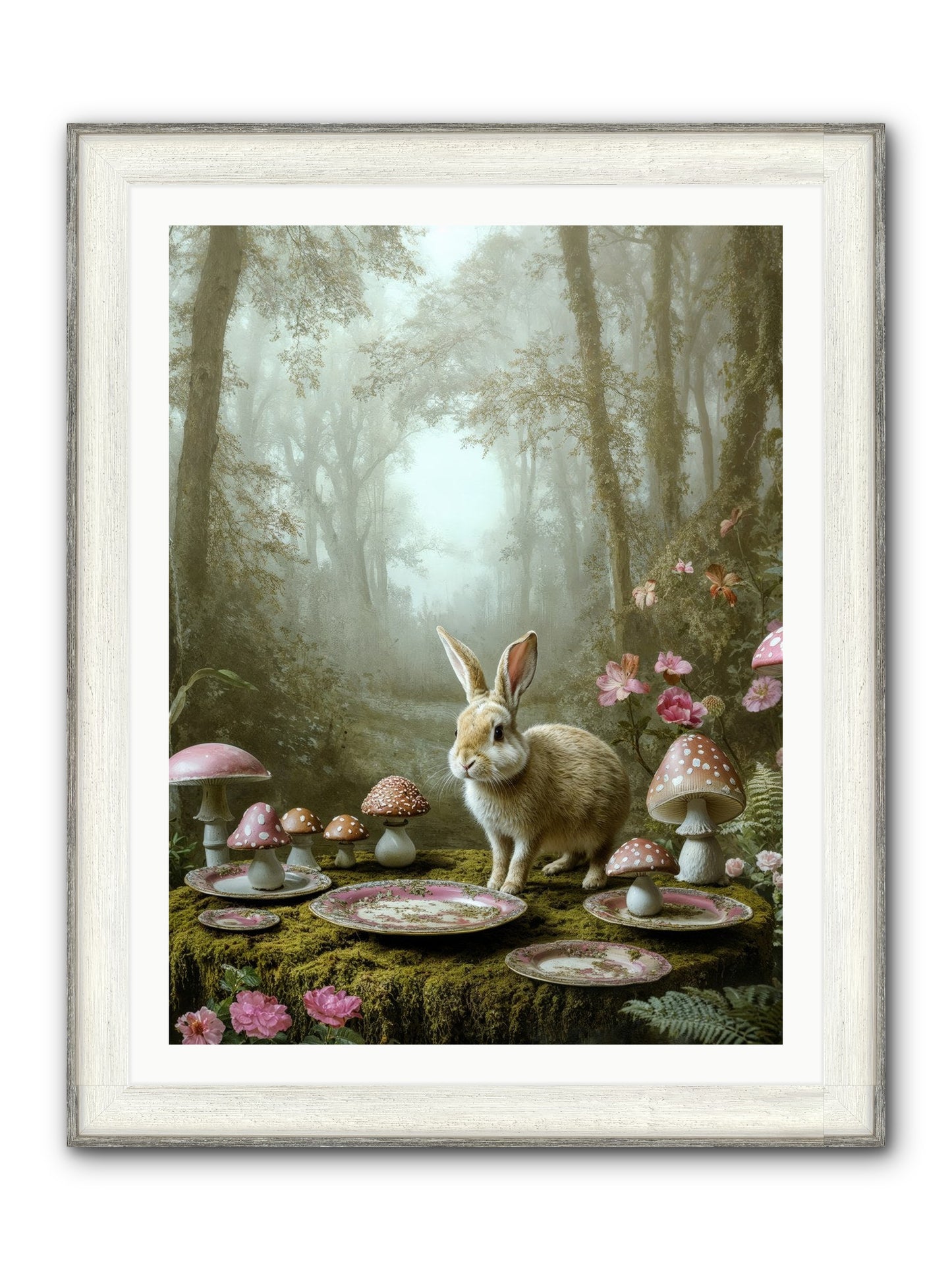 The Fairy Court Lapin Framed Print - Driftwood White 30x40
