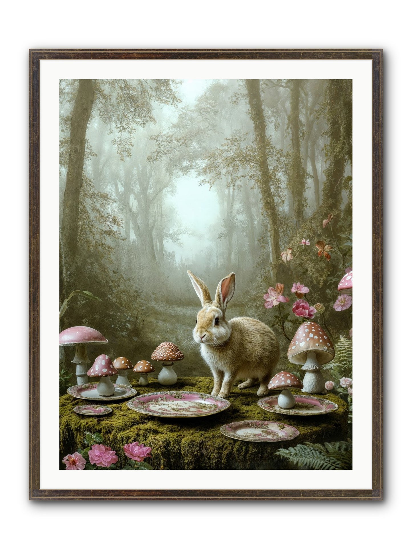 The Fairy Court Lapin Framed Print - Slimwoods Black/Gold 30x40