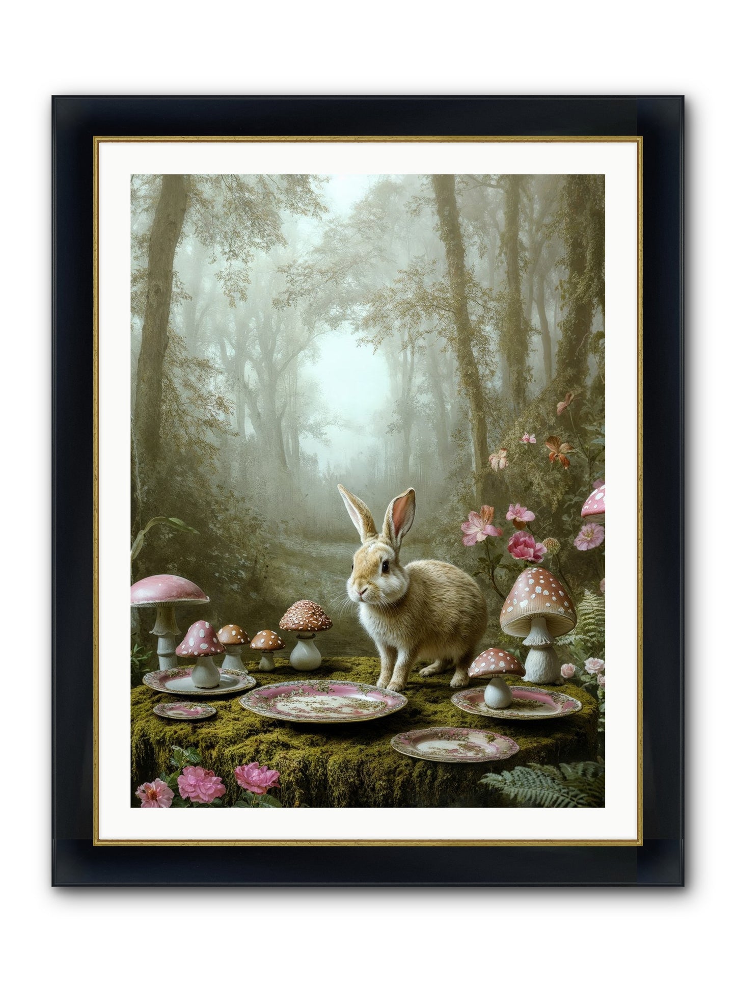 The Fairy Court Lapin Framed Print - Wide Black w/Gold 30x40