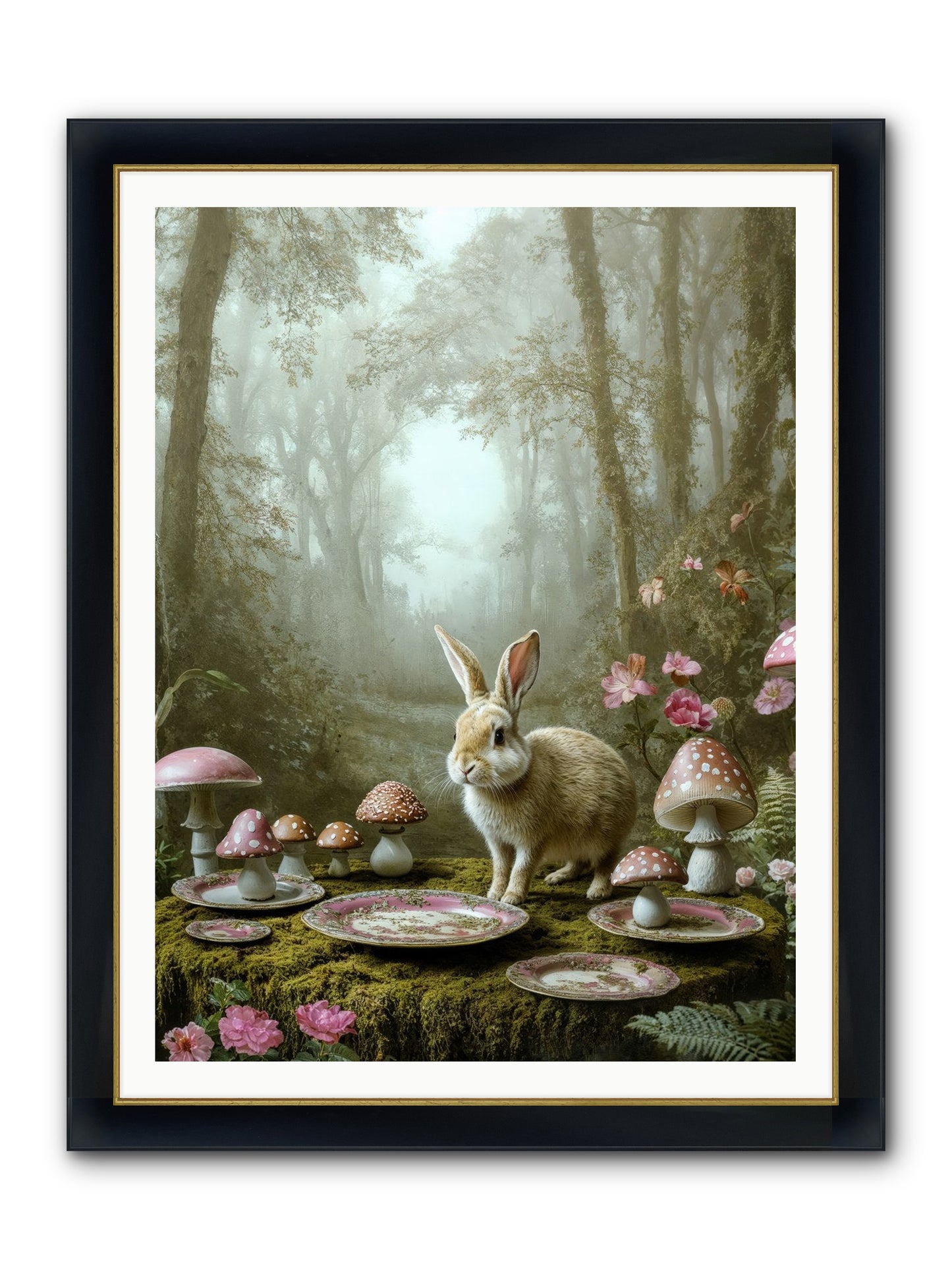 The Fairy Court Lapin Framed Print - Wide Black w/Gold 36x48