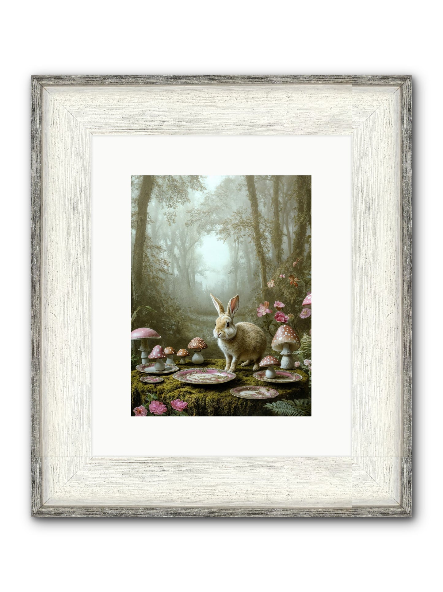 The Fairy Court Lapin Framed Print - Driftwood White 9x12