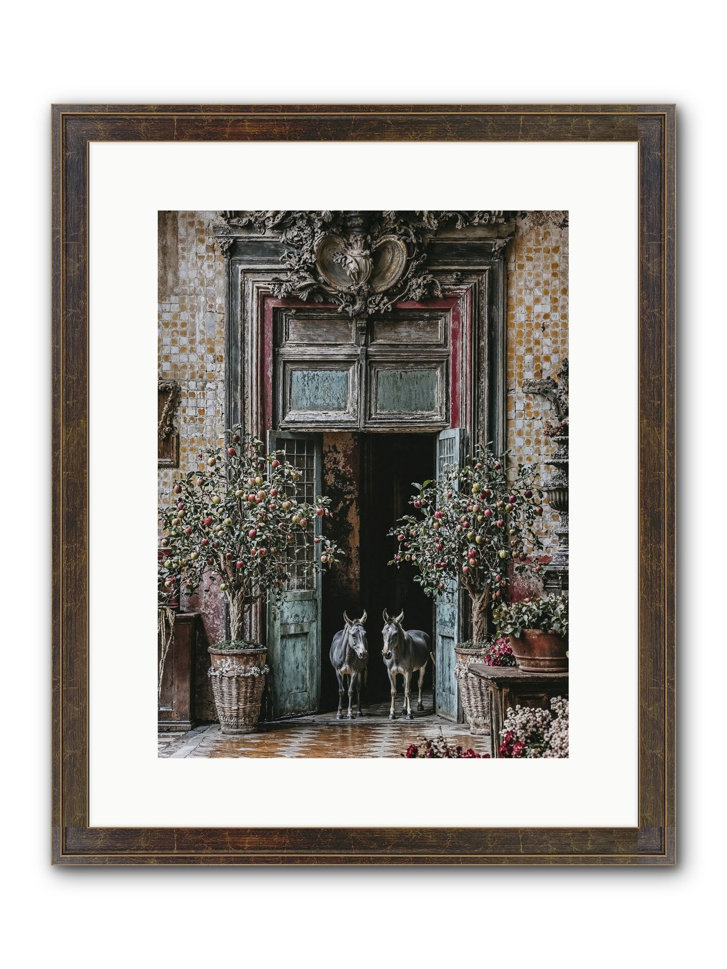 The Familiar Gate Framed Print - Slimwoods Black/Gold 12x16