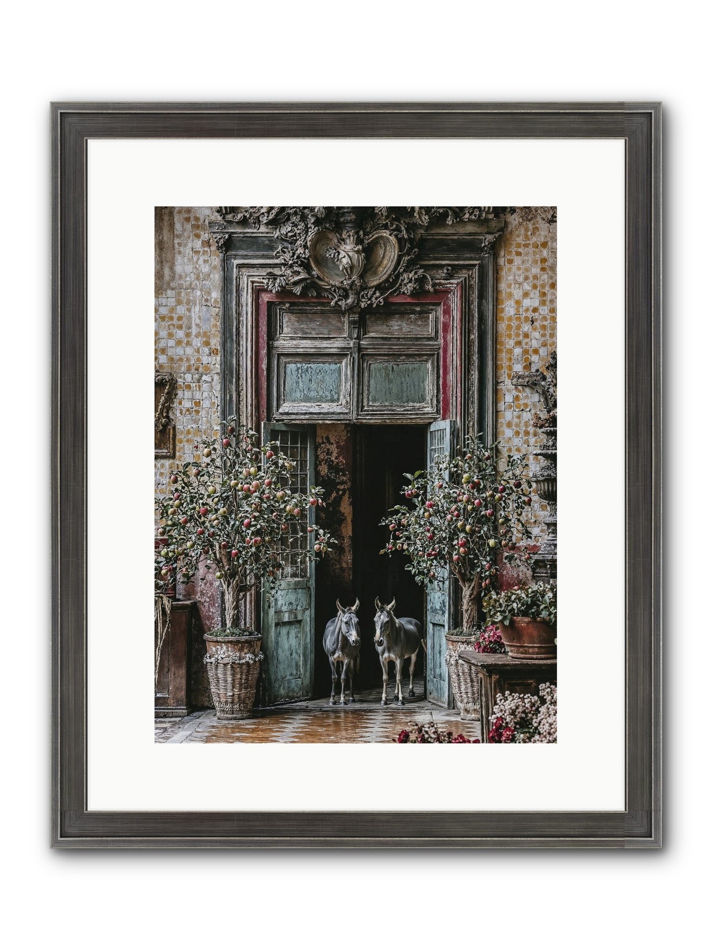 The Familiar Gate Framed Print - Slimwoods Black/Silver 12x16