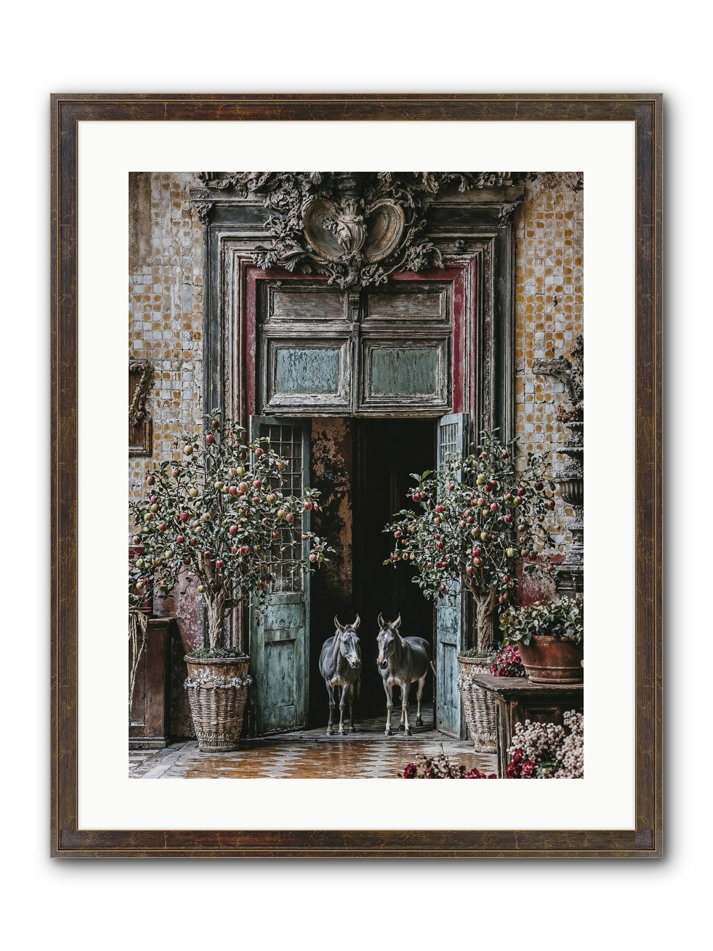 The Familiar Gate Framed Print - Slimwoods Black/Gold 18x24
