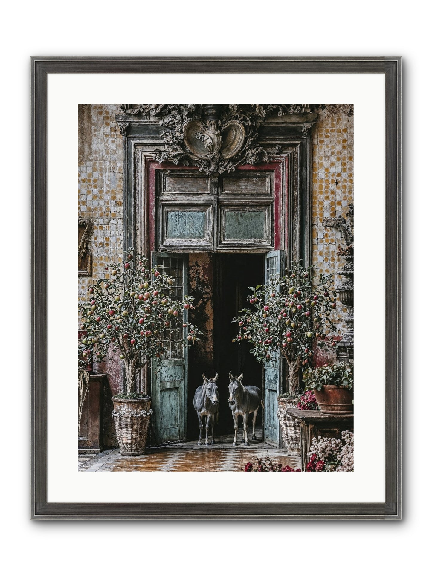 The Familiar Gate Framed Print - Slimwoods Black/Silver 18x24