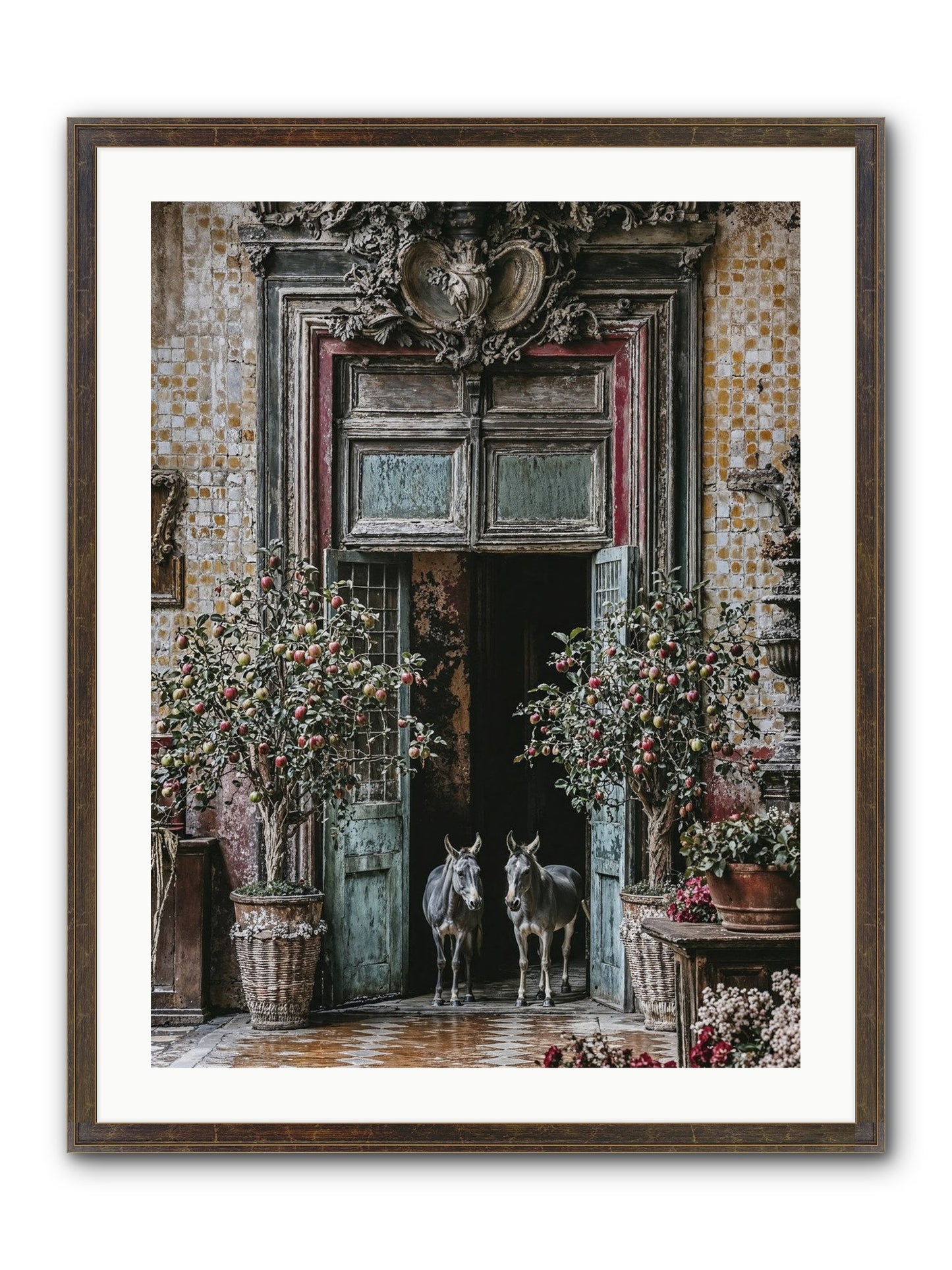 The Familiar Gate Framed Print - Slimwoods Black/Gold 24x32