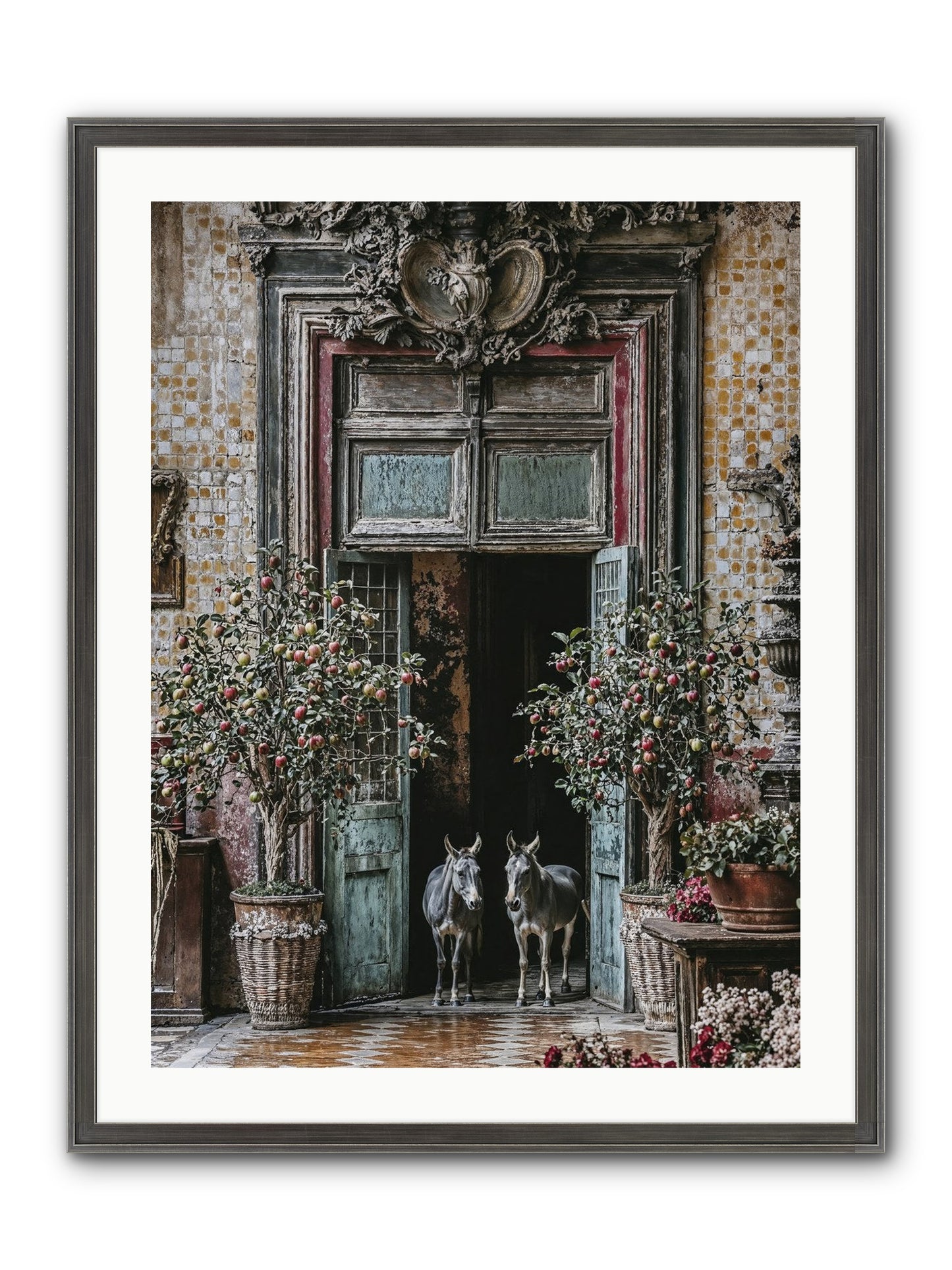 The Familiar Gate Framed Print - Slimwoods Black/Silver 24x32