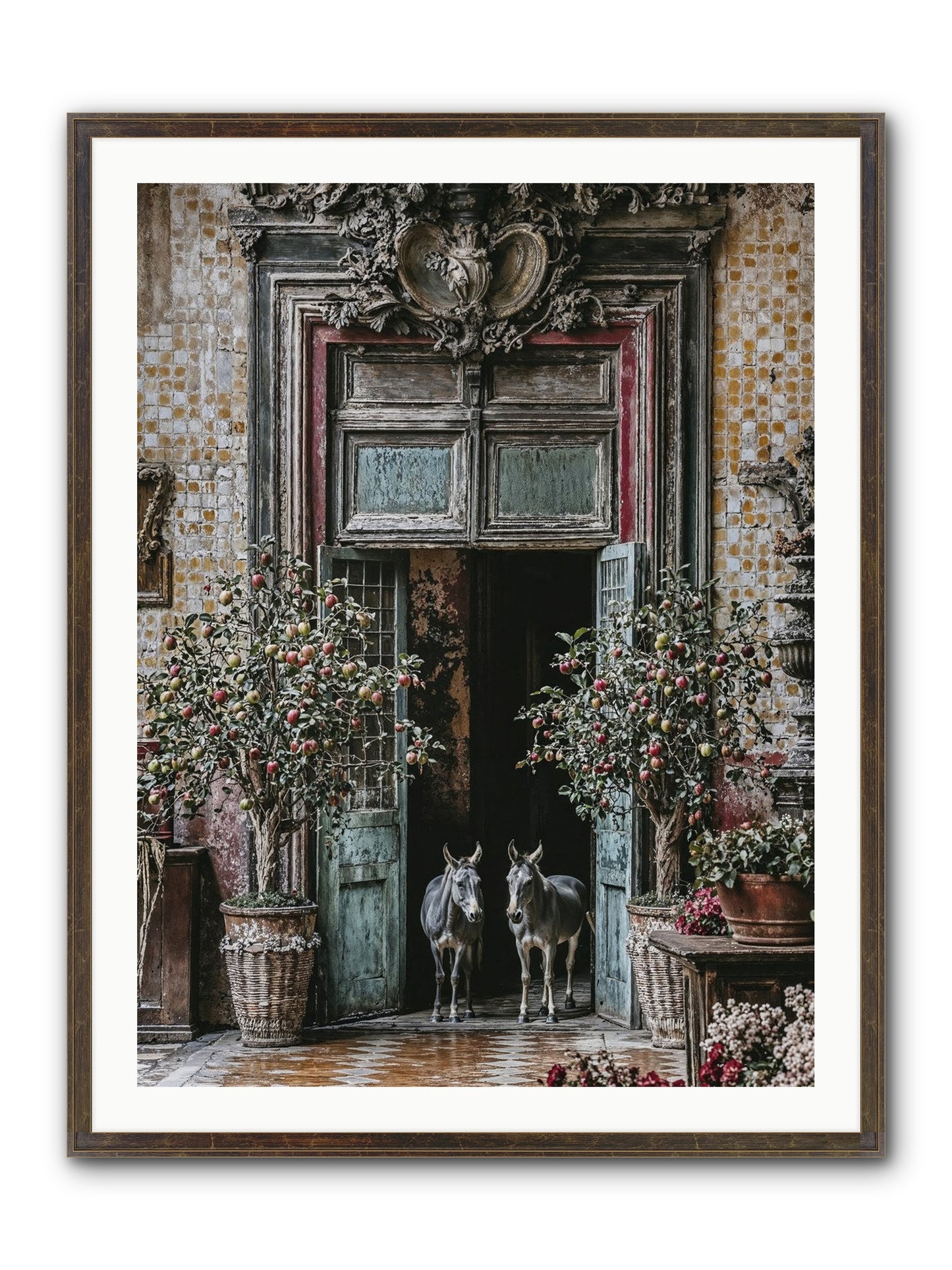 The Familiar Gate Framed Print - Slimwoods Black/Gold 30x40