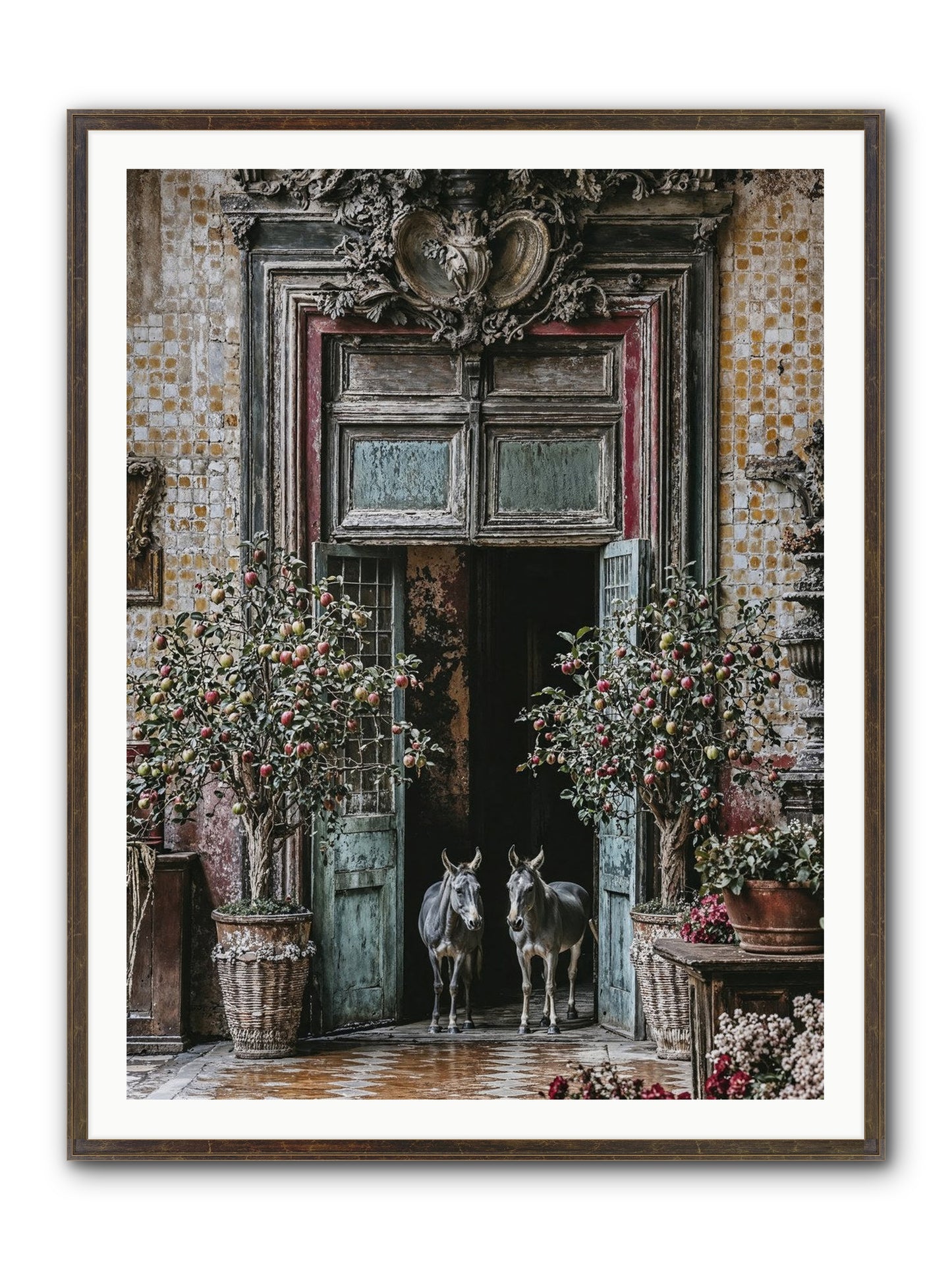The Familiar Gate Framed Print - Slimwoods Black/Gold 36x48