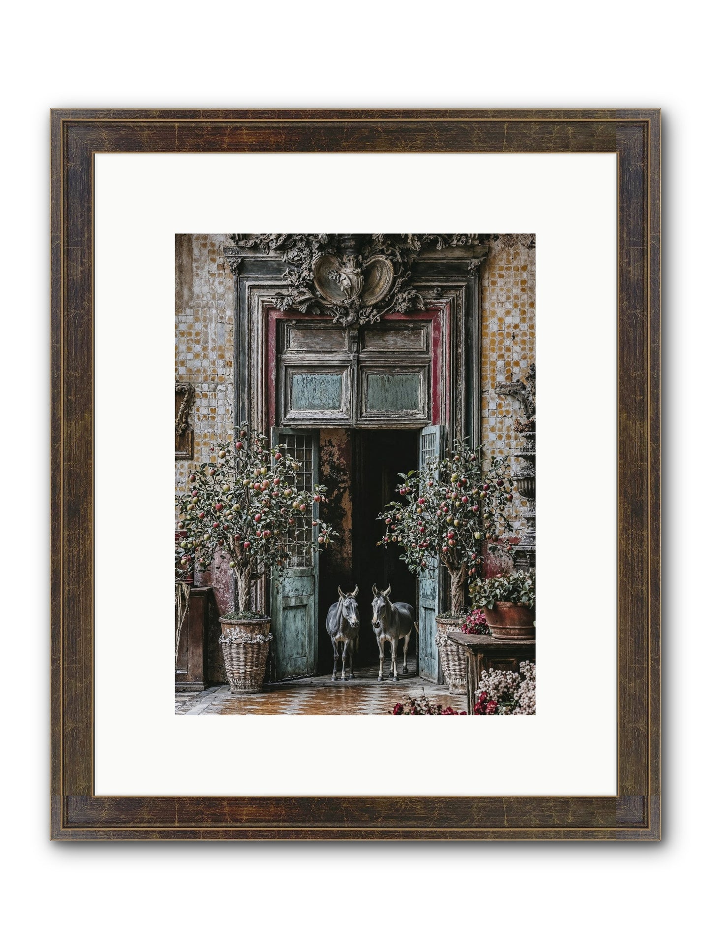 The Familiar Gate Framed Print - Slimwoods Black/Gold 9x12
